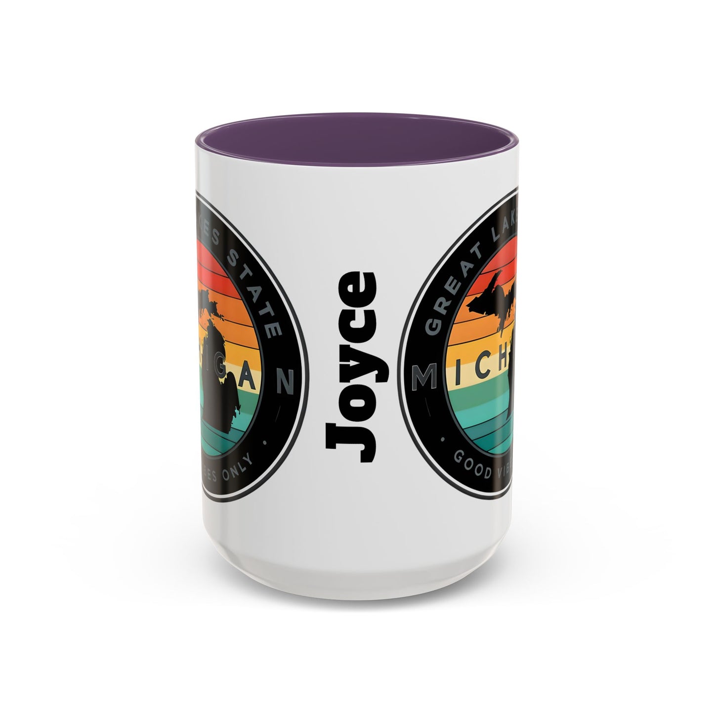 Michigan Accent Coffee Mug, Great Lakes State Cup, Personalized Gift for Michiganders, Camping, Boating, Good Vibes Only