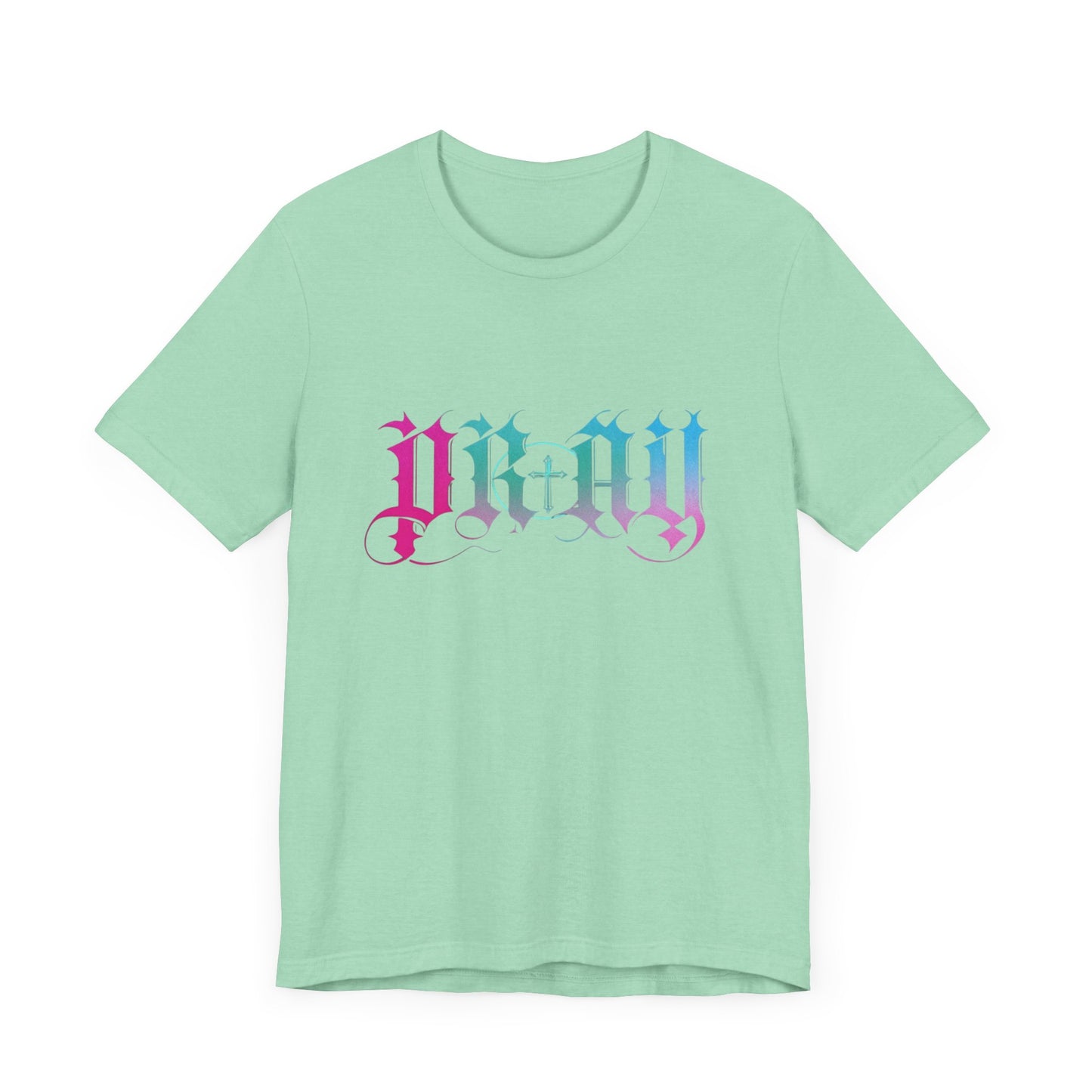 Pray with Cross Unisex T-Shirt, Religious Graphic Tee, Christian Gift, Bella Canvas Shirt, Unisex Jersey Top