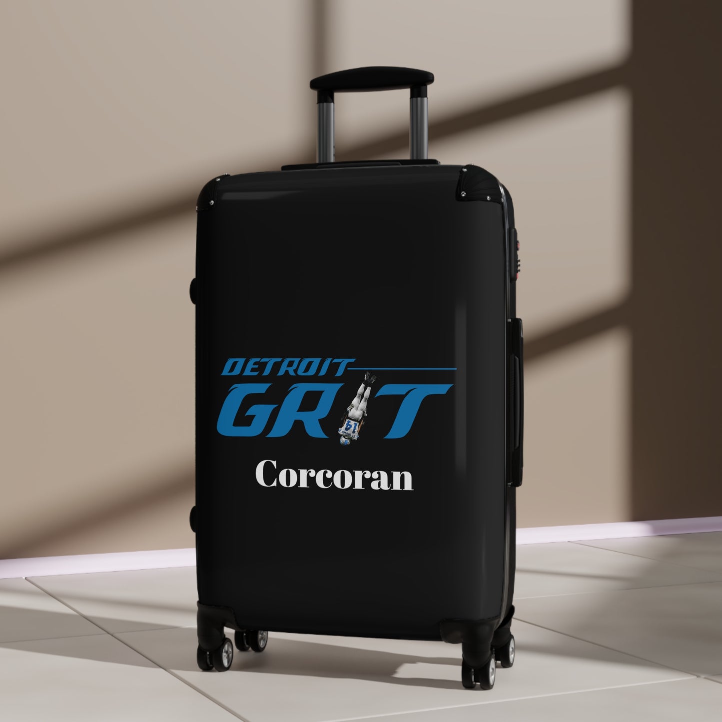 Suitcase, Detroit Grit 313, Lions Football, Personalized Fan Gift, Detroit Football Decals, Travel Accessories