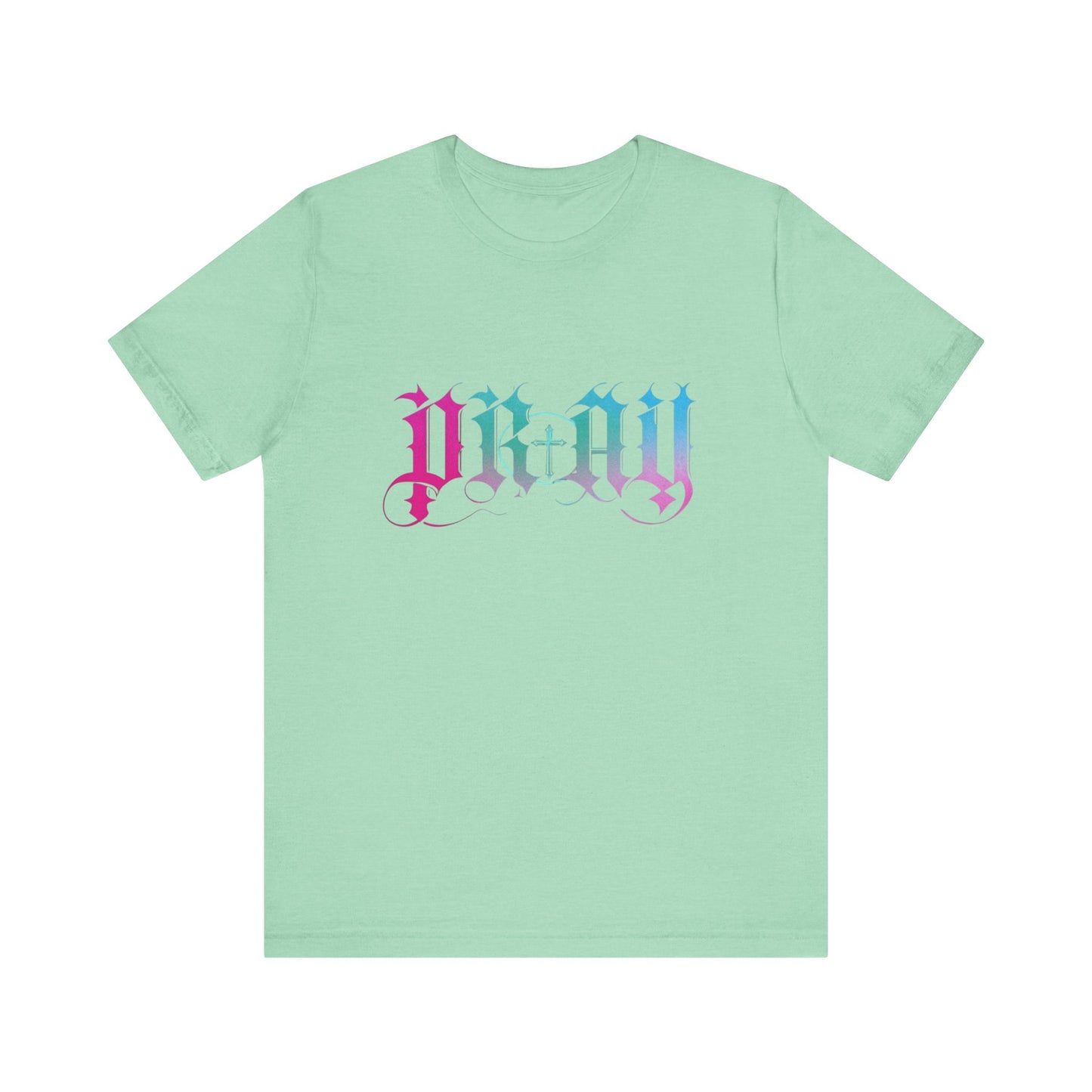 Pray with Cross Unisex T-Shirt, Religious Graphic Tee, Christian Gift, Bella Canvas Shirt, Unisex Jersey Top