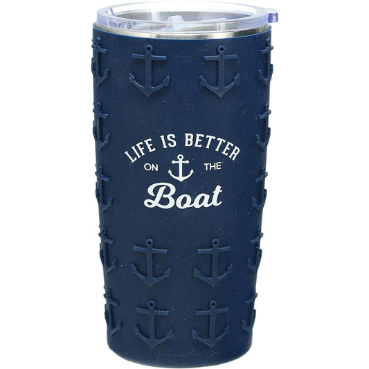 On The Boat - 20 oz Travel Tumbler with 3D Silicone Wrap