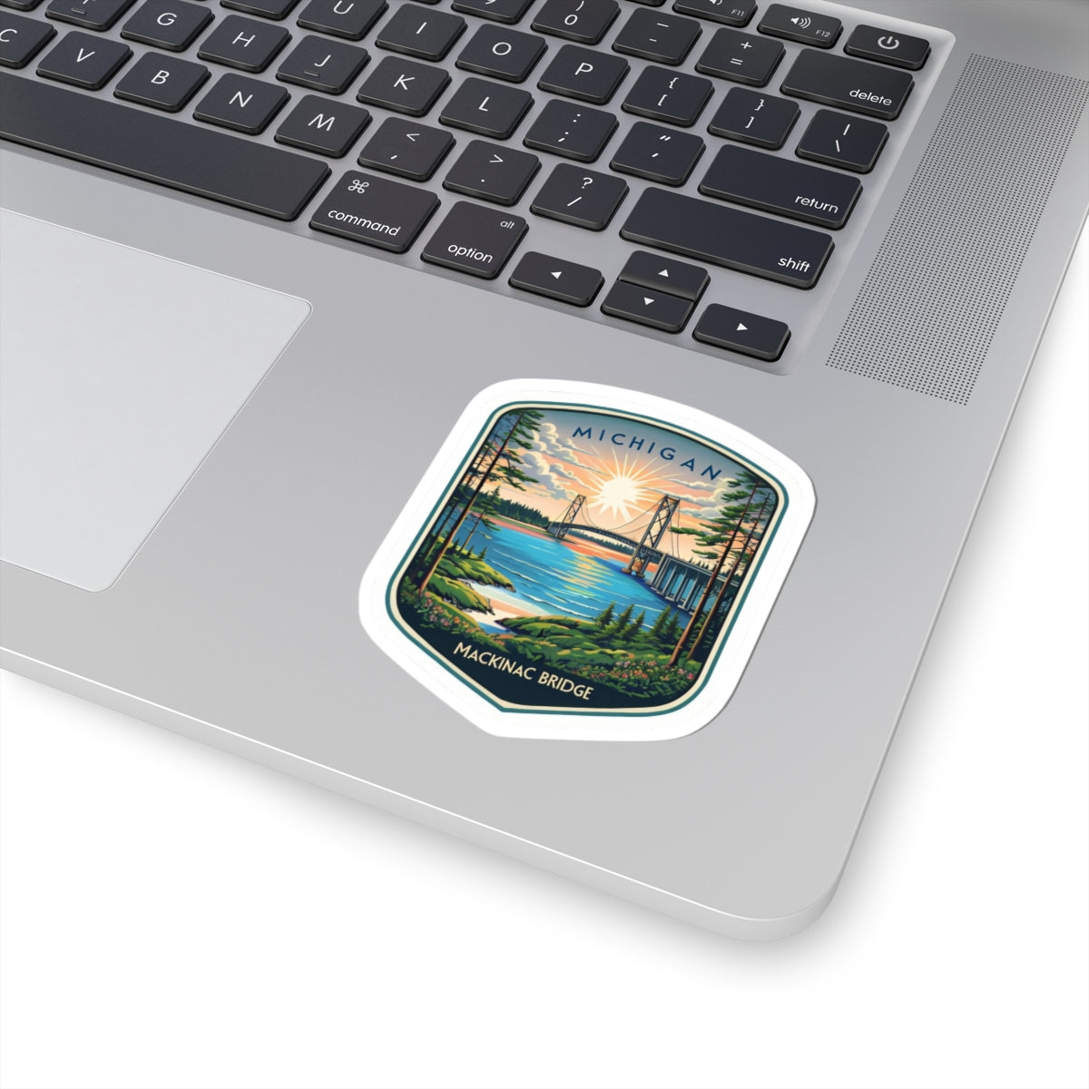 Michigan Mackinac Bridge, Great Lakes, Mackinaw City, St Ignace Kiss-Cut Stickers, Pure Michigan, Notebook, Journal