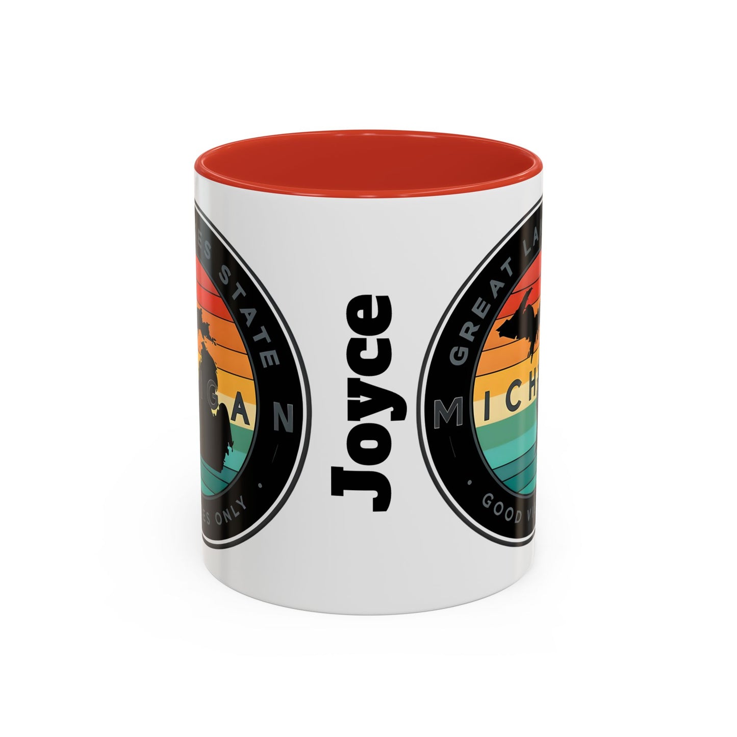 Michigan Accent Coffee Mug, Great Lakes State Cup, Personalized Gift for Michiganders, Camping, Boating, Good Vibes Only