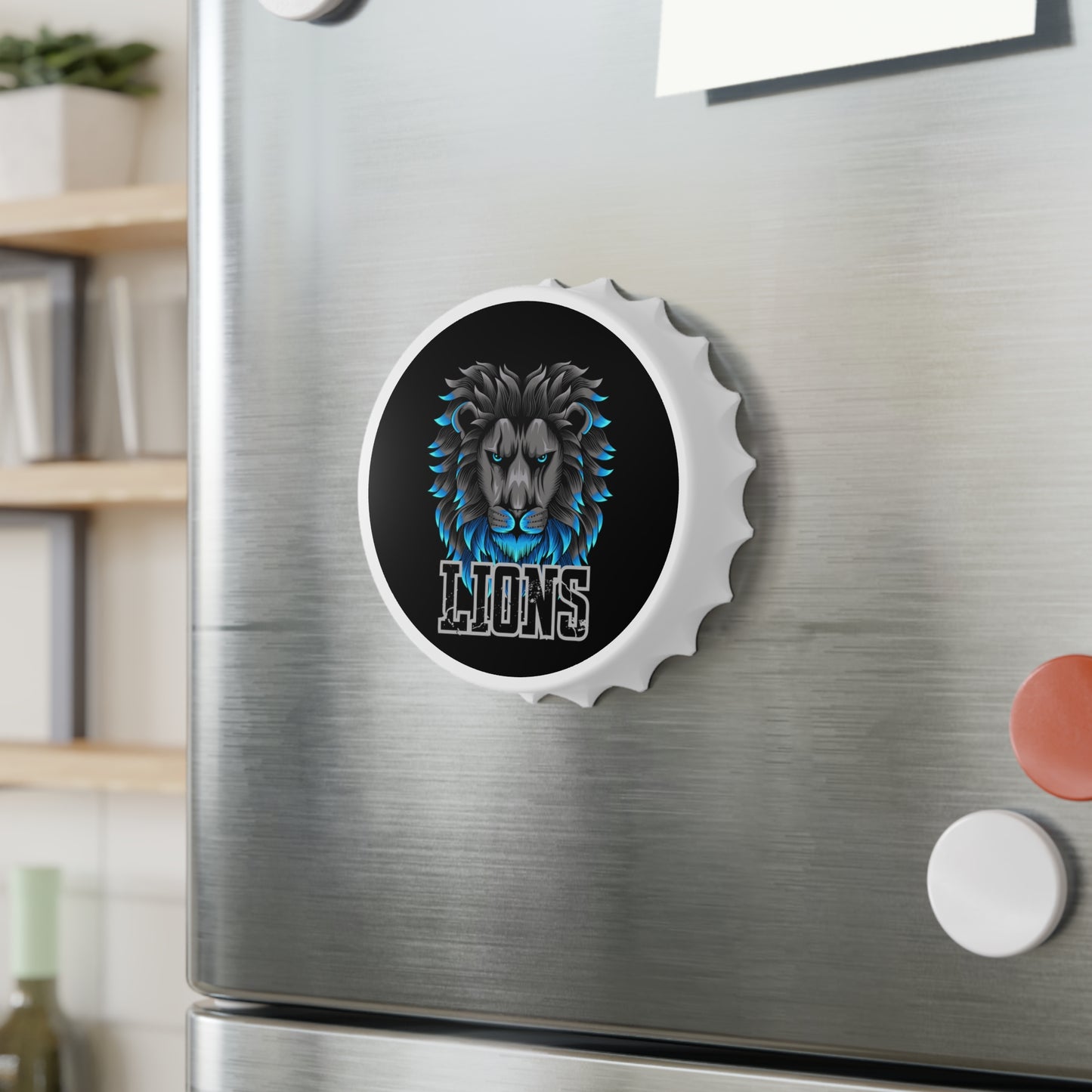 Lion Mascot, Detroit Lion, Youth Football Lion, Detroit, Bottle Opener, Magnet, Man Cave, Lion Fan, Beer Bottle Opener, Father's Day Gift