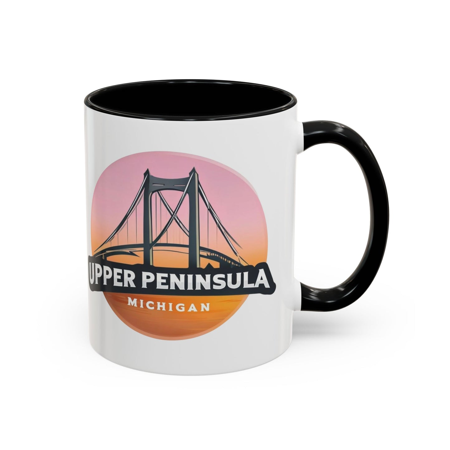 Coffee Mug, Mackinac Bridge Upper Peninsula Michigan Personalized Cup, Mackinac Island, Custom Name Mug, Gift for Coffee Lover, Travel Mug,