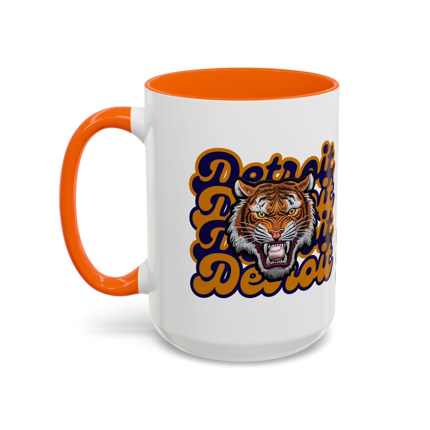 Bold Detroit Baseball, Tiger Coffee Mug, Fun Gift for Detroit Fans, Cute Tea Mug, Customizable Accent Mug, Collectible Sports Mug
