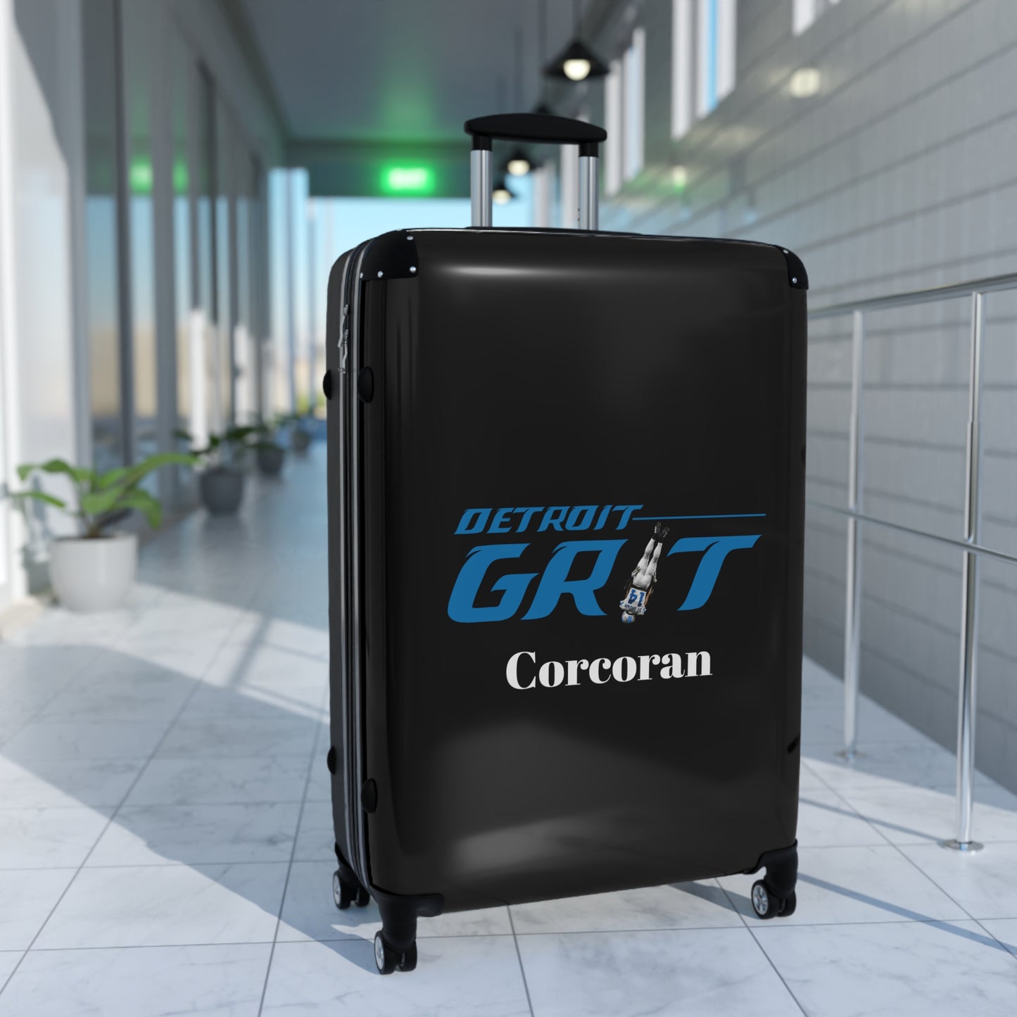 Suitcase, Detroit Grit 313, Lions Football, Personalized Fan Gift, Detroit Football Decals, Travel Accessories