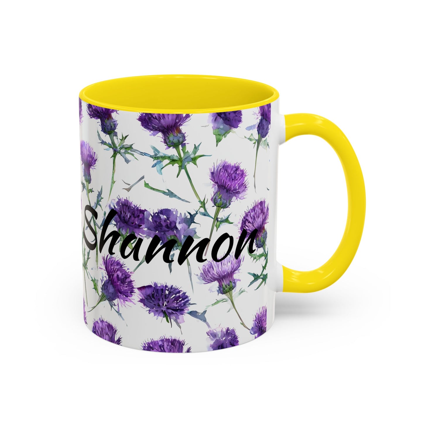 Coffee Mug, Scottish Thistle Design, Tea Cup, Floral Pattern, Gift for Her, Ceramic Mug, Kitchen Decor, Unique Mug, Personalized