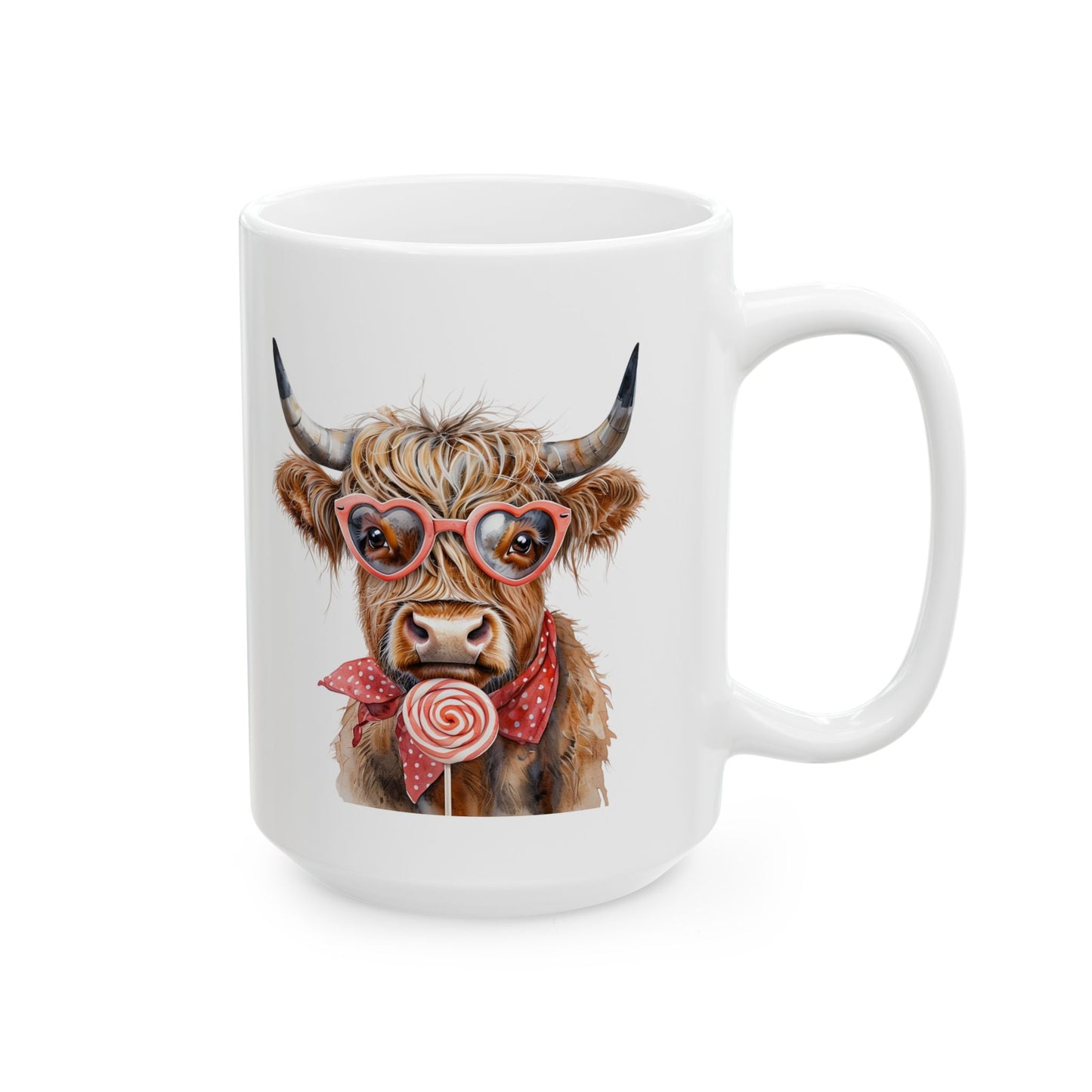 Highland Cow Ceramic Mug, Valentine's Gift, Personalized Coffee Cup, Custom Animal Lover Tea Mug, Cow Lover Kitchen Decor, Farmhouse Mug