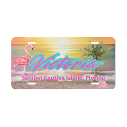Custom Vanity Plate, Personalized Sanibel Captiva Island, Florida, Car Tag, License Plate, Name Plate, Gift for Traveler