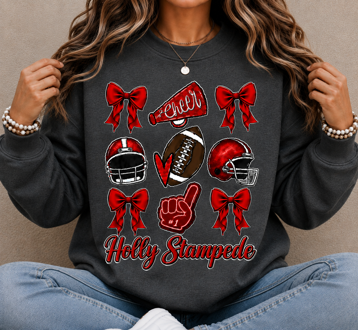 Holly Bronchos Cheer & Football Spirit Wear | Gildan Softstyle T-Shirt, Crewneck Sweatshirt or Hoodie