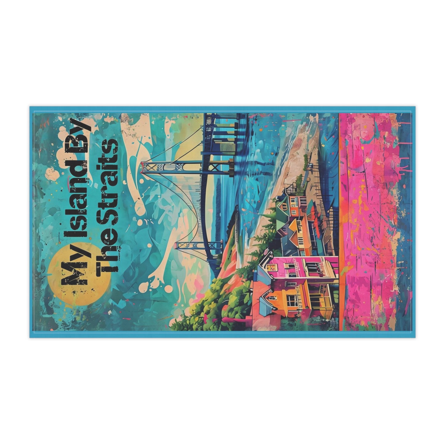 Mackinac Island, My Island By The Straits, Straits of Mackinac Tea Towels (cotton, poly), Mackinac Bridge, Michigan, Great Lakes, Kitchen
