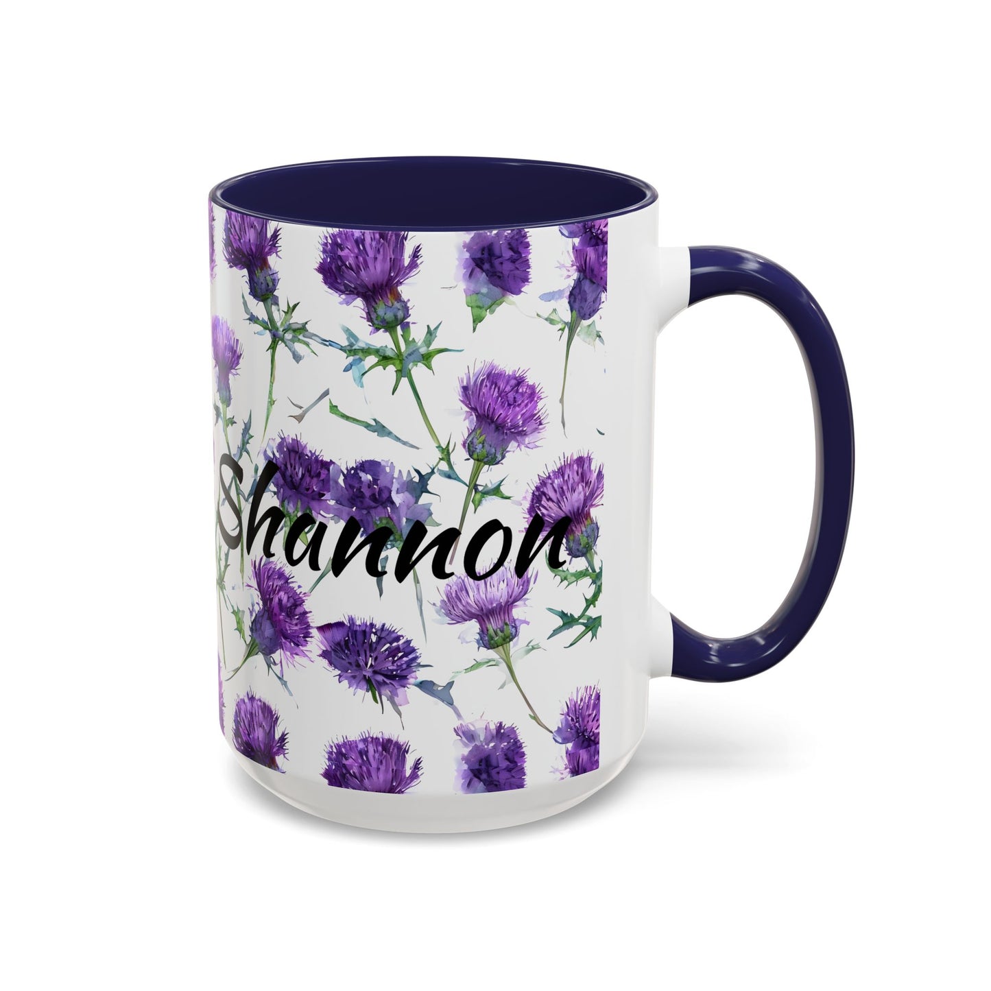 Coffee Mug, Scottish Thistle Design, Tea Cup, Floral Pattern, Gift for Her, Ceramic Mug, Kitchen Decor, Unique Mug, Personalized