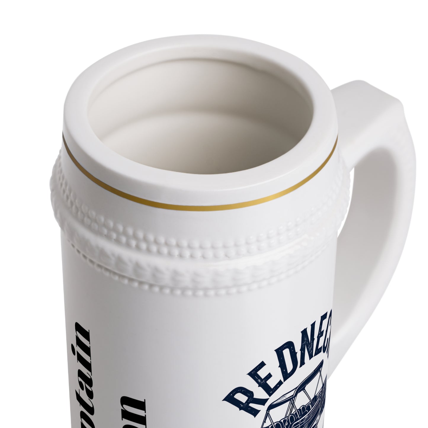 Nautical Stein Mug for Boat Lovers, Captain Gift, Redneck Yacht Club Pontoon, Summer Parties, Father's Day Celebrations, Funny Boating