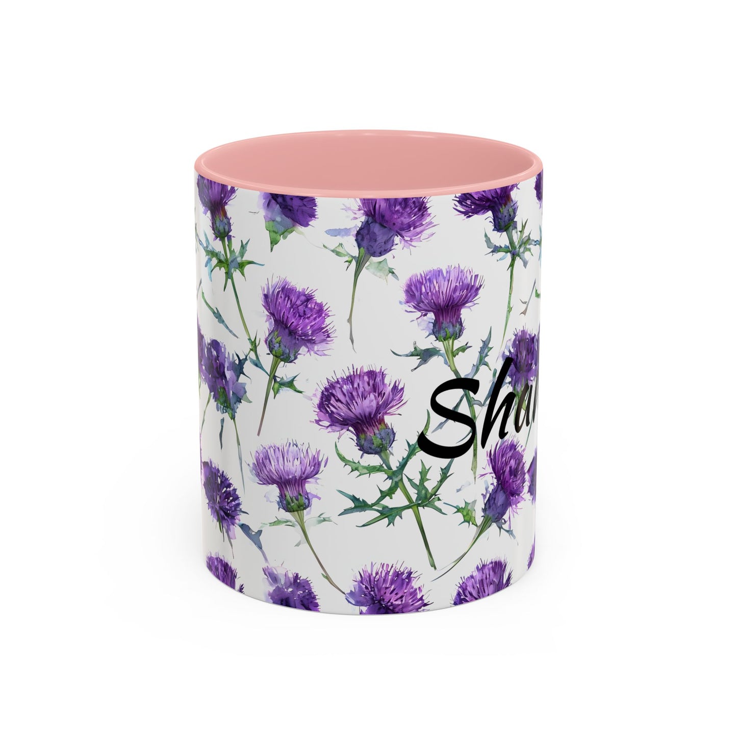 Coffee Mug, Scottish Thistle Design, Tea Cup, Floral Pattern, Gift for Her, Ceramic Mug, Kitchen Decor, Unique Mug, Personalized