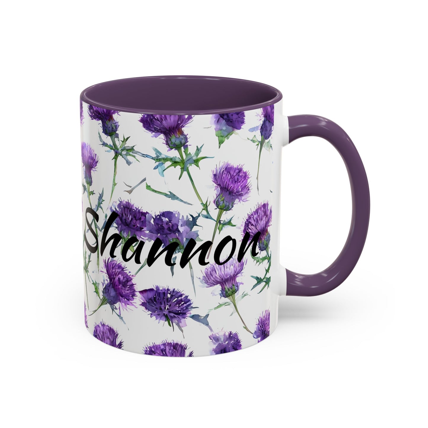 Coffee Mug, Scottish Thistle Design, Tea Cup, Floral Pattern, Gift for Her, Ceramic Mug, Kitchen Decor, Unique Mug, Personalized