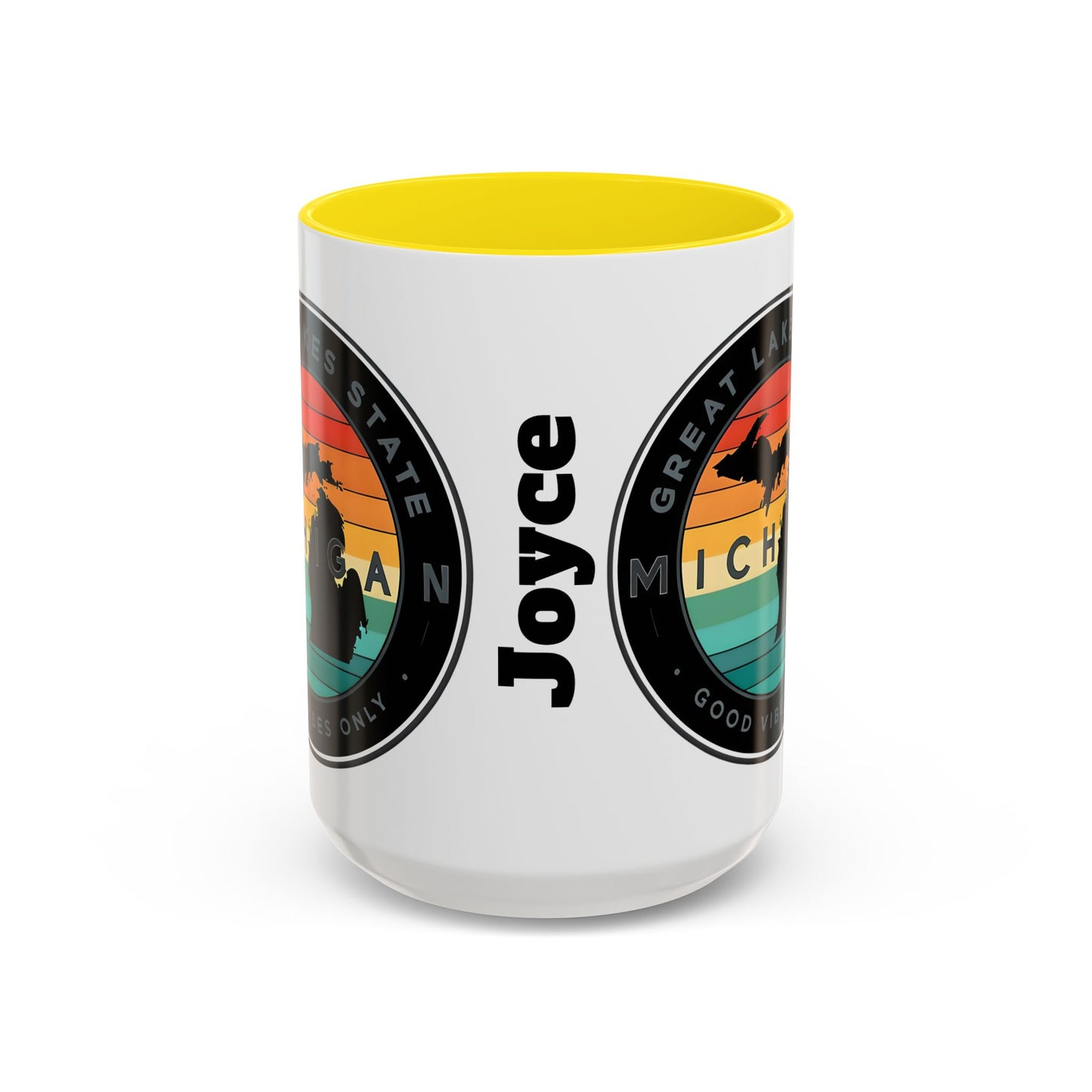Michigan Accent Coffee Mug, Great Lakes State Cup, Personalized Gift for Michiganders, Camping, Boating, Good Vibes Only