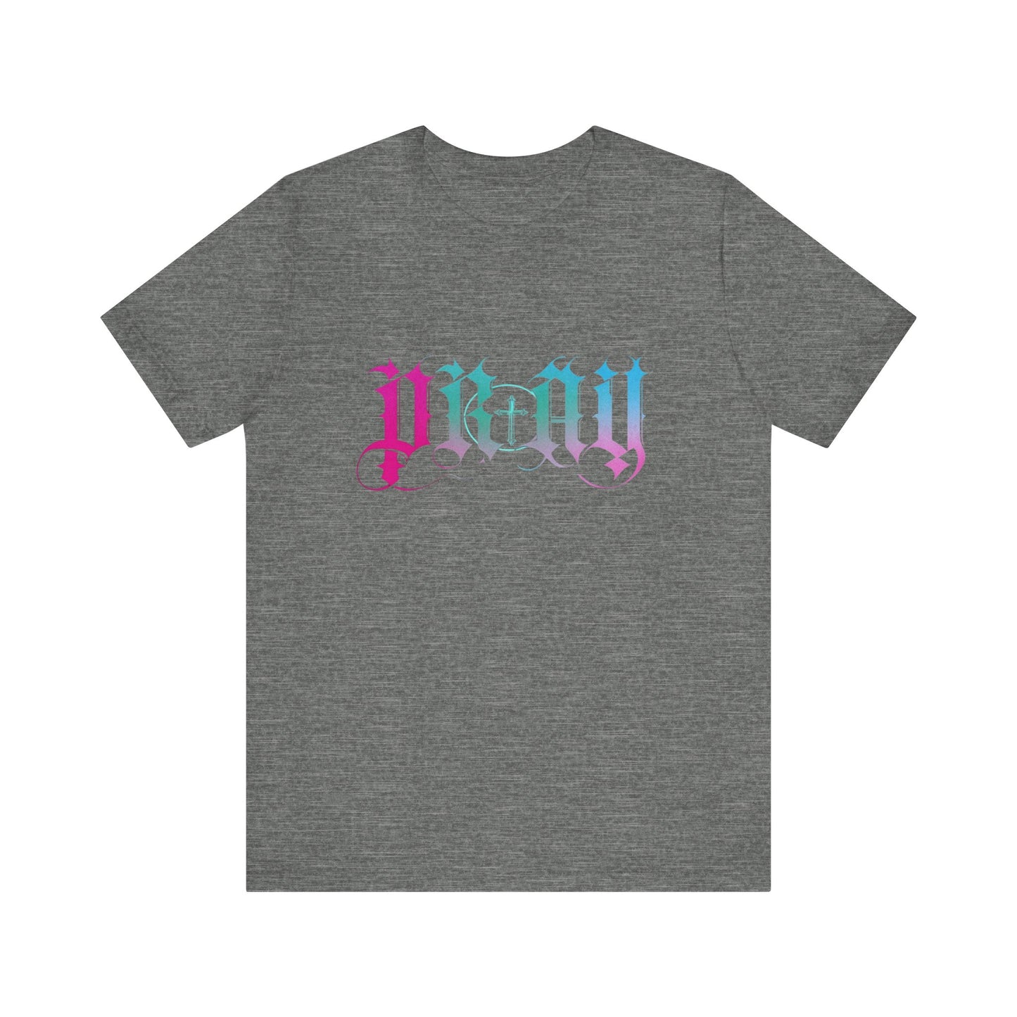 Pray with Cross Unisex T-Shirt, Religious Graphic Tee, Christian Gift, Bella Canvas Shirt, Unisex Jersey Top