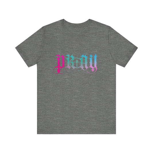 Pray with Cross Unisex T-Shirt, Religious Graphic Tee, Christian Gift, Bella Canvas Shirt, Unisex Jersey Top