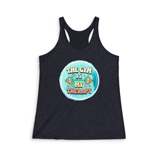 Gym Is My Therapy Tank Top, Workout Tank, Fitness Apparel, Racerback Tank, Gym Shirt for Women,