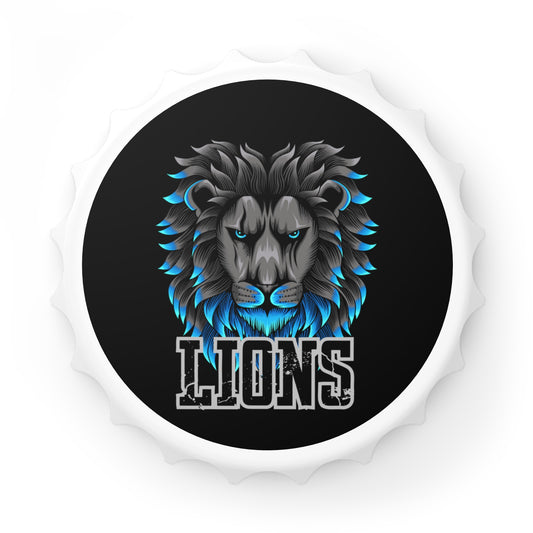 Lion Mascot, Detroit Lion, Youth Football Lion, Detroit, Bottle Opener, Magnet, Man Cave, Lion Fan, Beer Bottle Opener, Father's Day Gift