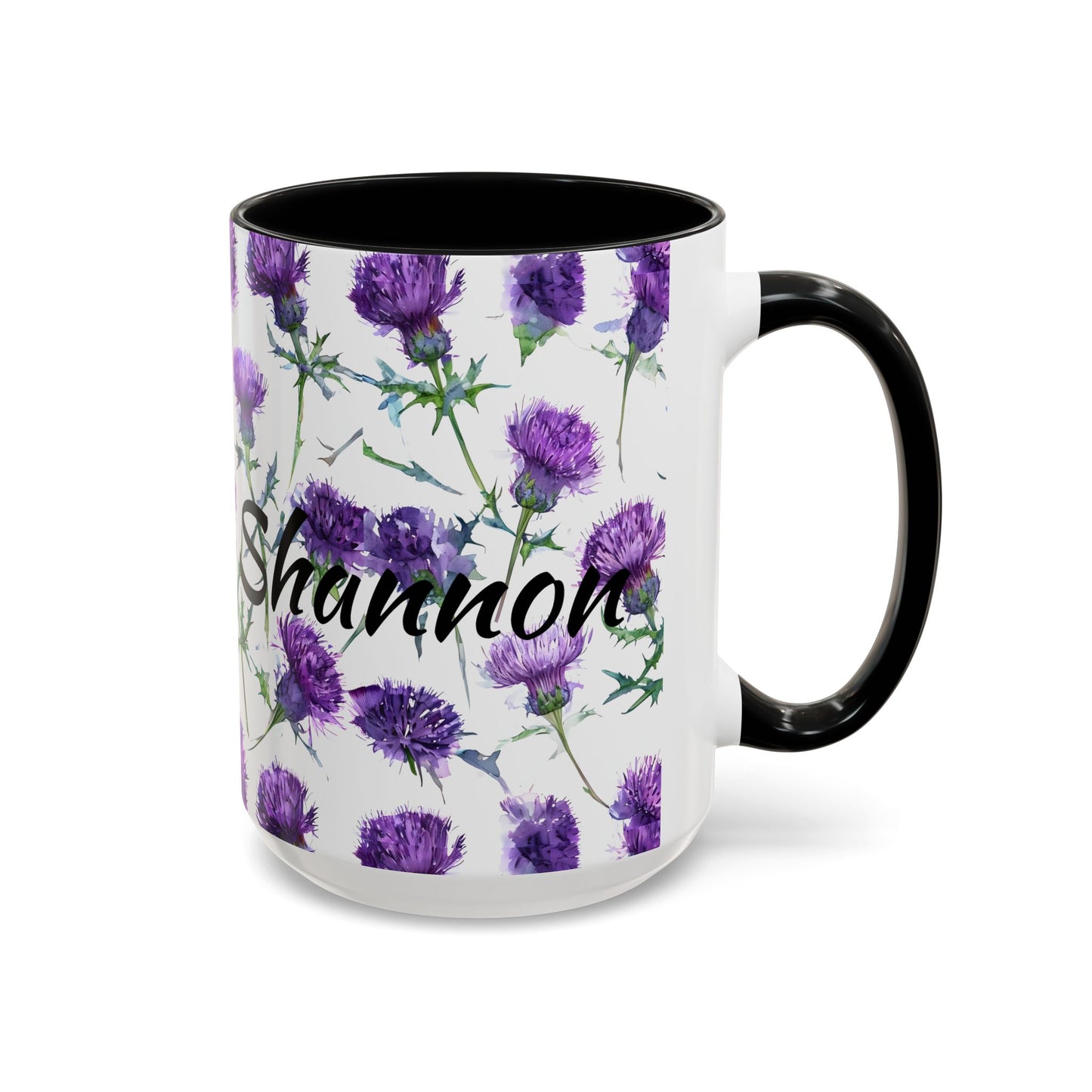 Coffee Mug, Scottish Thistle Design, Tea Cup, Floral Pattern, Gift for Her, Ceramic Mug, Kitchen Decor, Unique Mug, Personalized