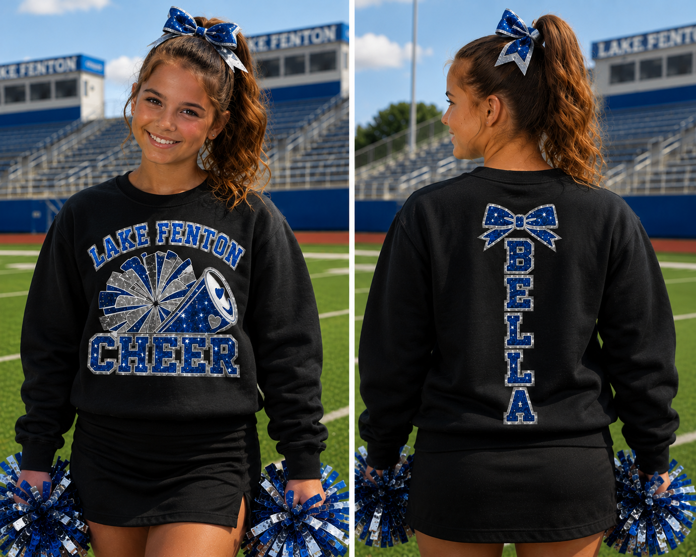 Lake Fenton Cheer Champion Sweatshirt | Blue Devils Cheer Spirit Wear S-3XL