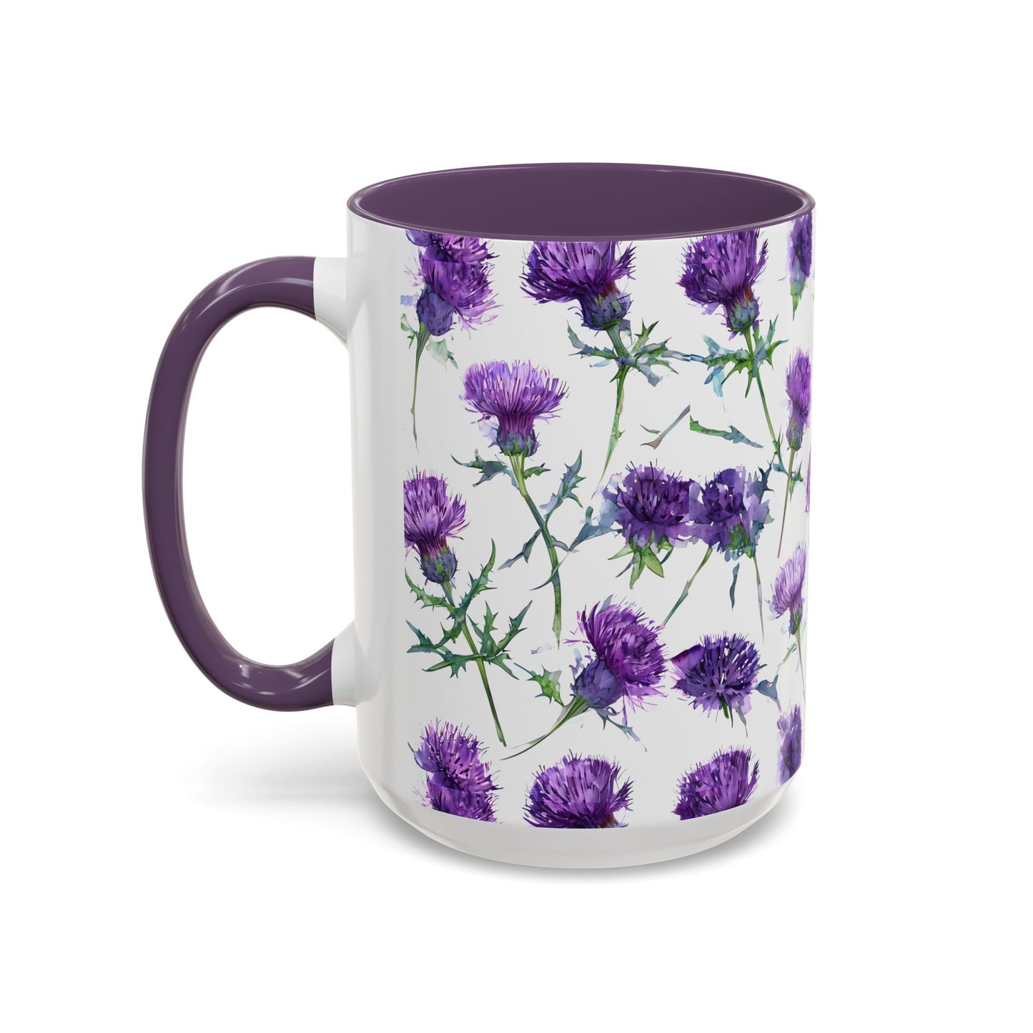 Coffee Mug, Scottish Thistle Design, Tea Cup, Floral Pattern, Gift for Her, Ceramic Mug, Kitchen Decor, Unique Mug, Personalized