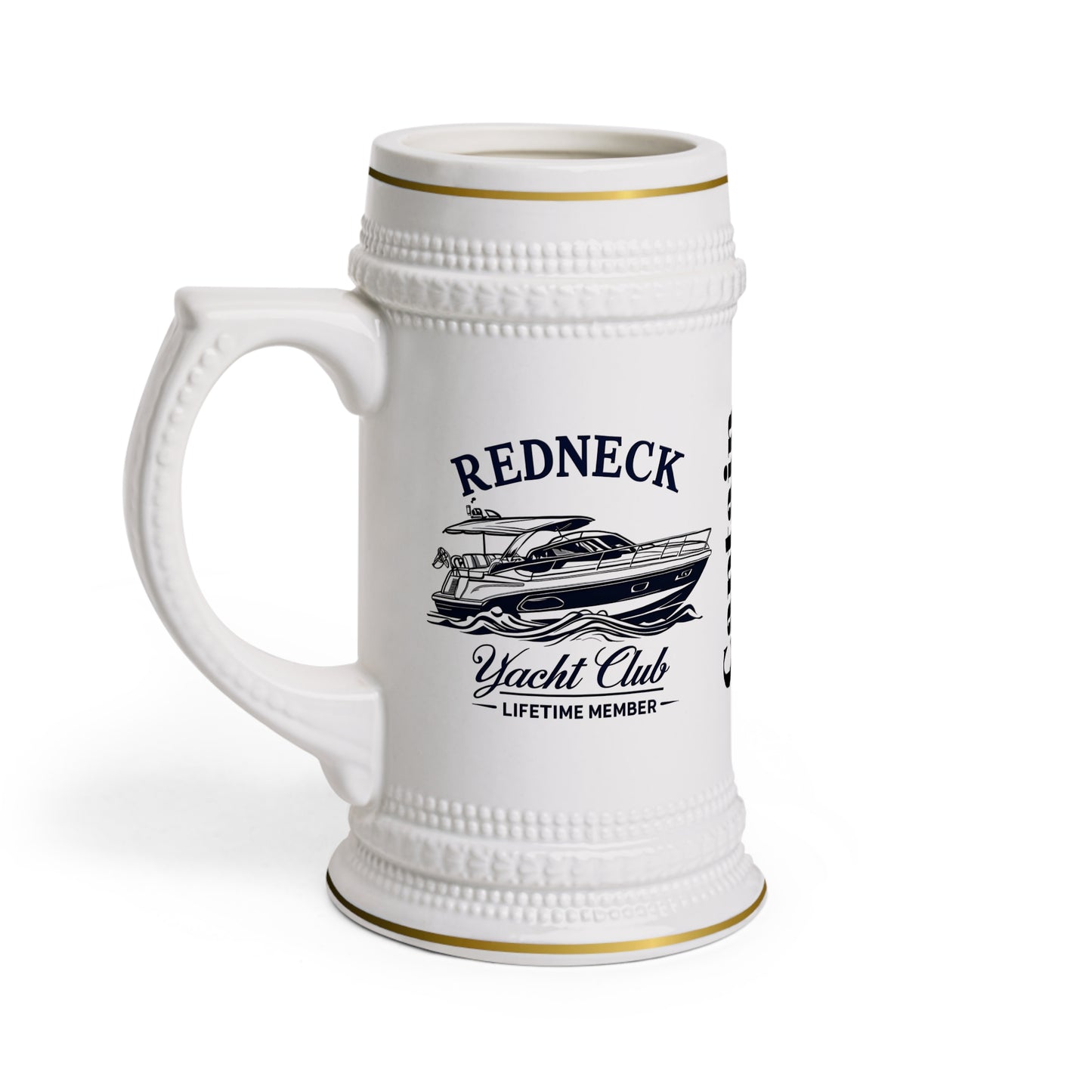Nautical Stein Mug for Boat Lovers, Captain Gift, Redneck Yacht Club Collector, Summer Parties, Father's Day Celebrations, Funny Boating