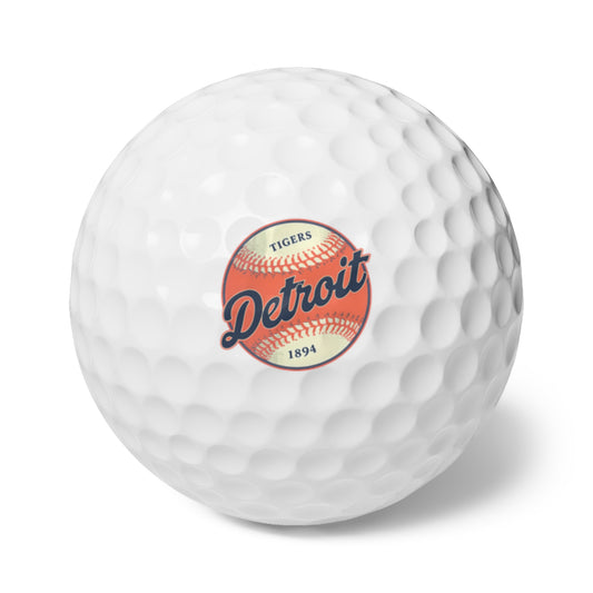 Personalized Golf Balls - 6 Pack with Detroit Tigers Design
