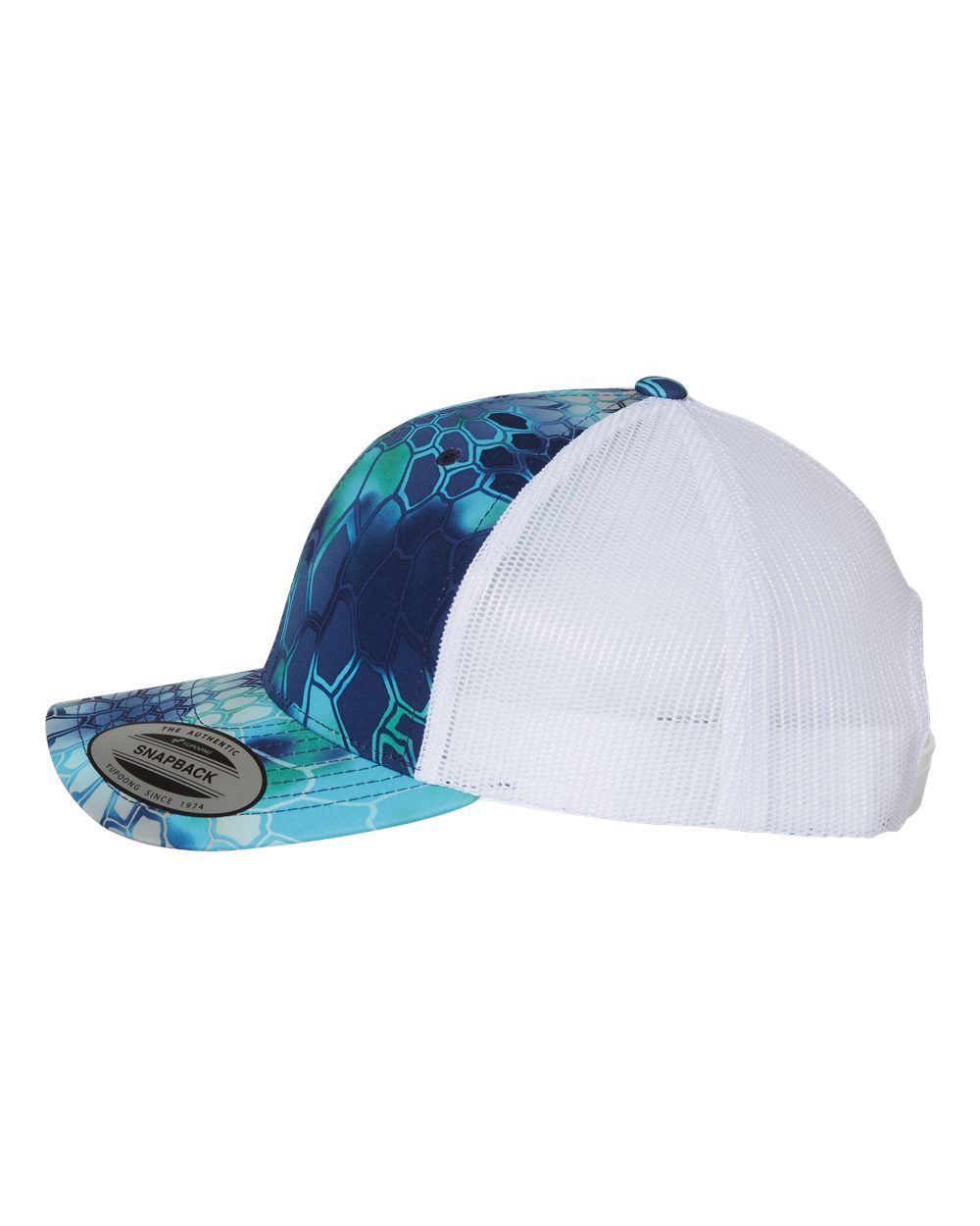 Printed Five-Panel Trucker Cap – Kryptec Pontus/White Mesh Snapback Hat Other Colors Also Avialable