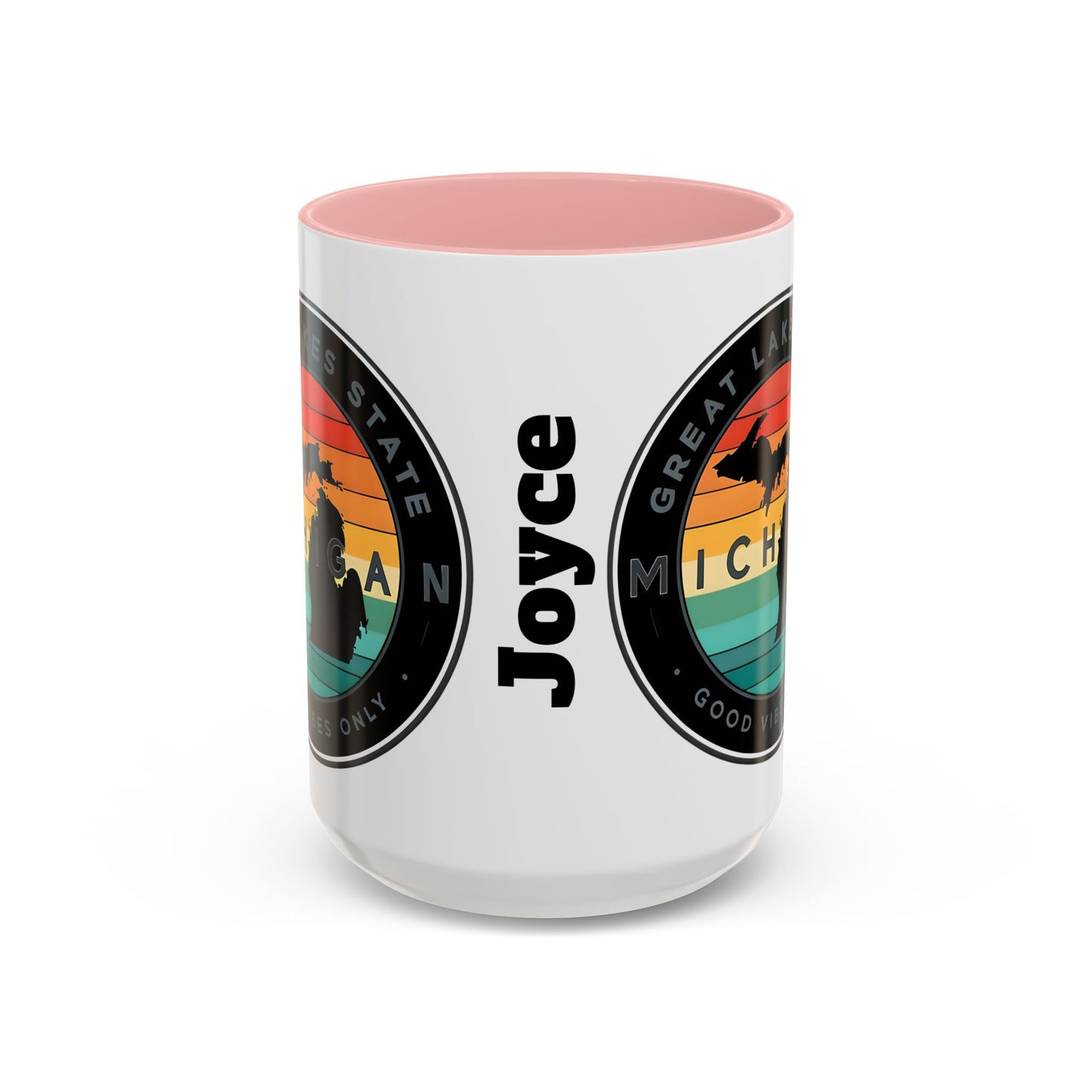 Michigan Accent Coffee Mug, Great Lakes State Cup, Personalized Gift for Michiganders, Camping, Boating, Good Vibes Only