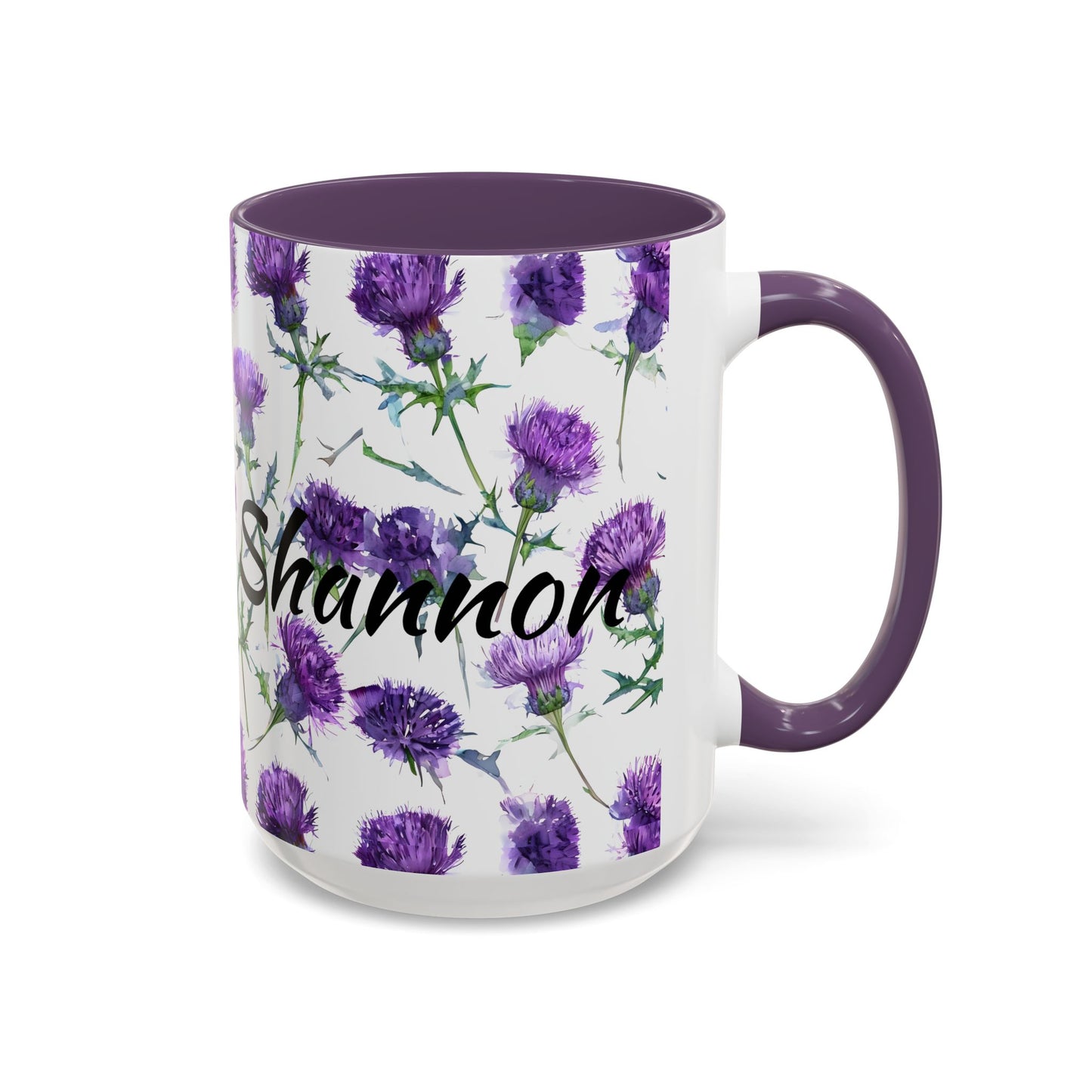 Coffee Mug, Scottish Thistle Design, Tea Cup, Floral Pattern, Gift for Her, Ceramic Mug, Kitchen Decor, Unique Mug, Personalized