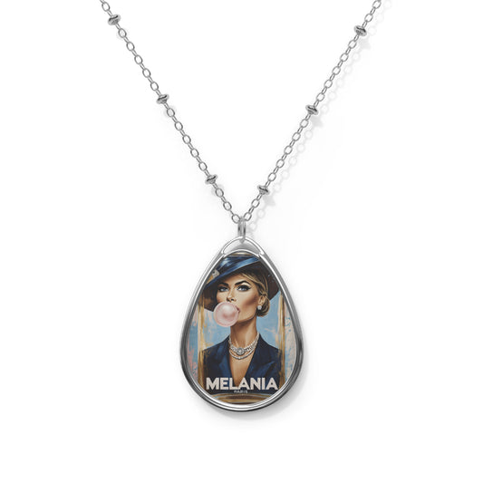 Oval Necklace - Melania Trump, First Lady, United States - Mother's Day, Valentine's Day, Gift for Her, Political Jewelry, Patriotic