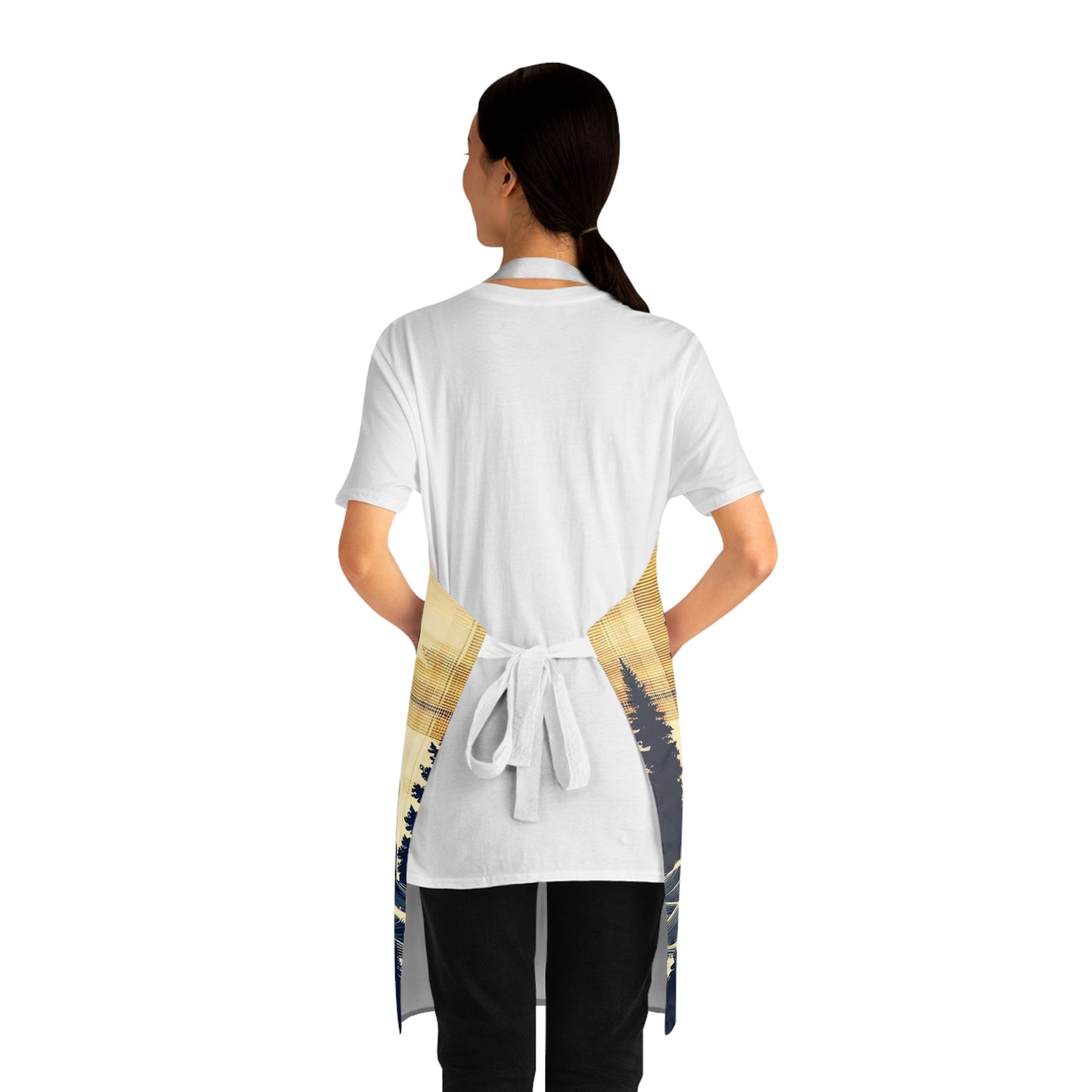 Michigan State Apron - Mackinac Bridge Plaid Design, Upper Peninsula Kitchen Cooking, Great Lakes State, Gift for Chef, Cooking Apron for