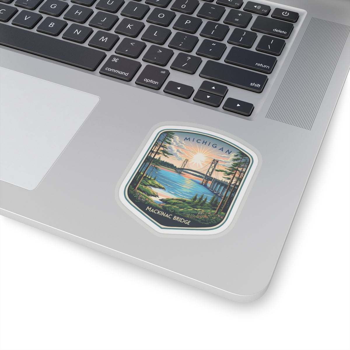 Michigan Mackinac Bridge, Great Lakes, Mackinaw City, St Ignace Kiss-Cut Stickers, Pure Michigan, Notebook, Journal
