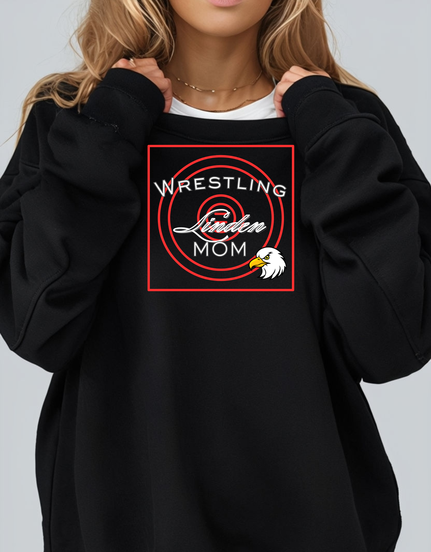 Wrestling Mom Lake Fenton, Fenton, Holly, Linden Wrestling Mom Crewneck, Includes Personalization