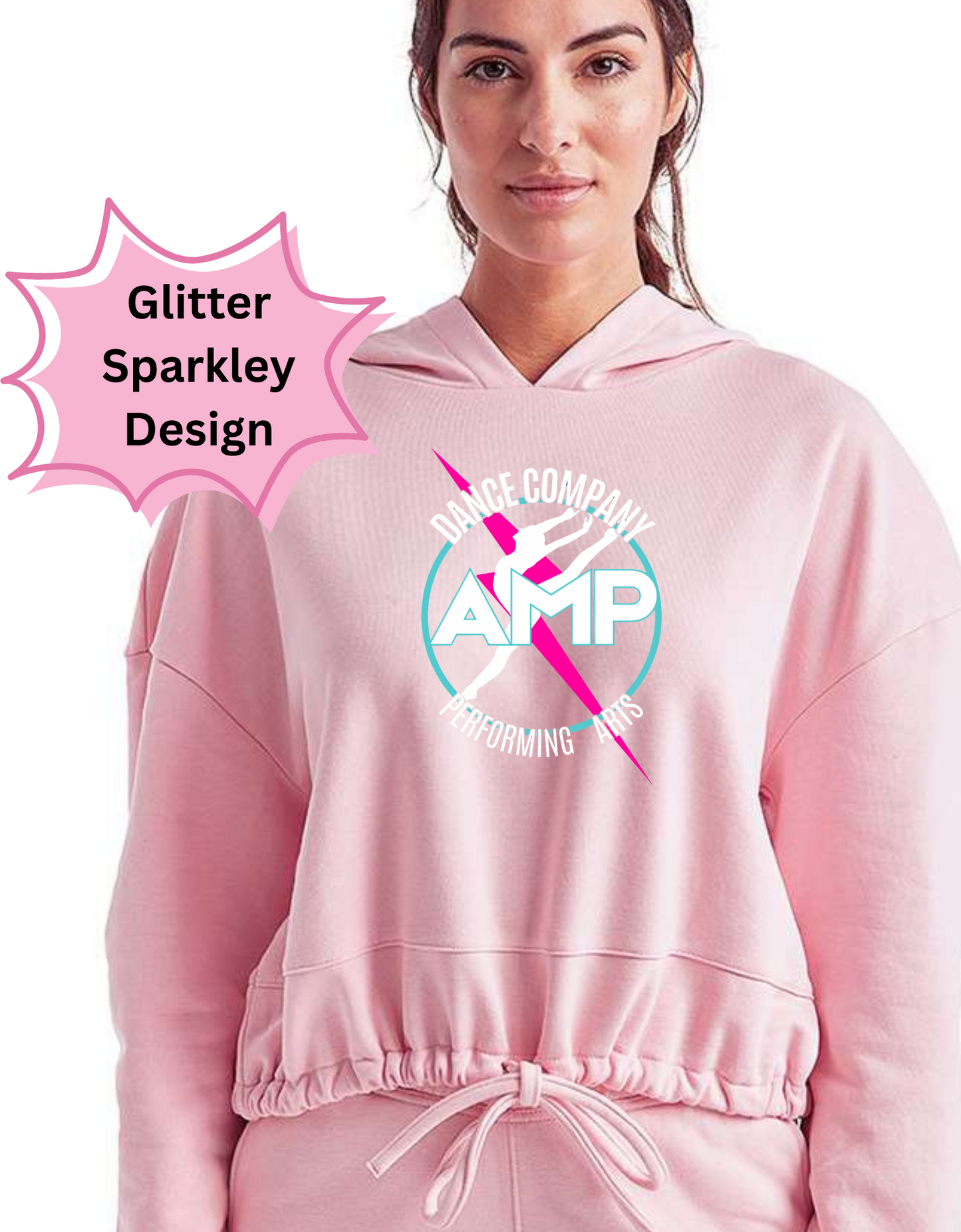 AMP Dance Co. Performing Arts Cropped Hooded Sweatshirt by TriDri Adult Sizes XS S/M L/XL 2XL