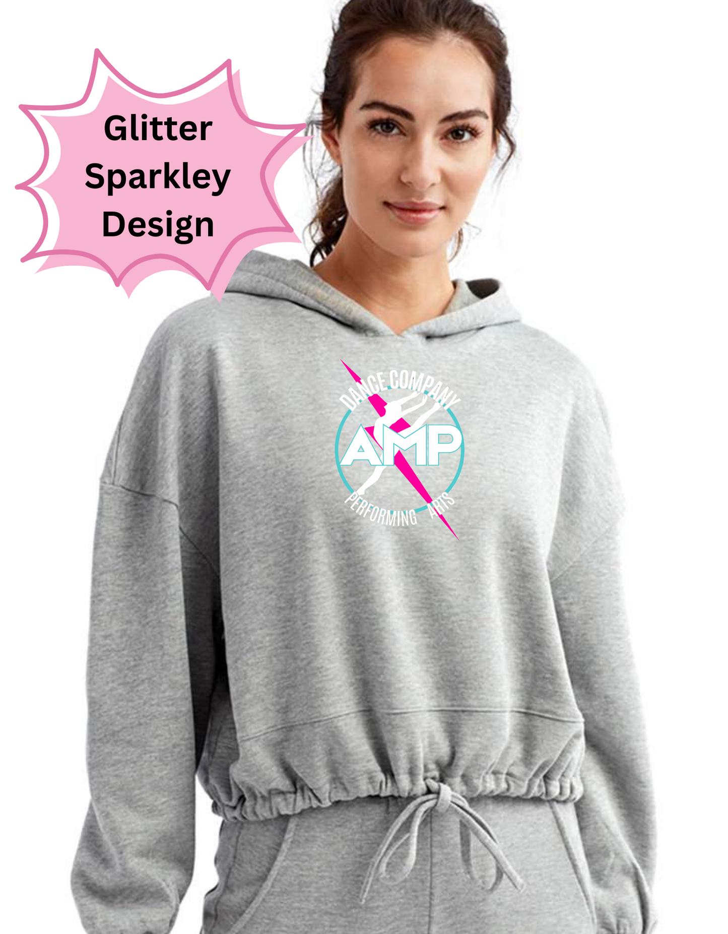 AMP Dance Co. Performing Arts Cropped Hooded Sweatshirt by TriDri Adult Sizes XS S/M L/XL 2XL