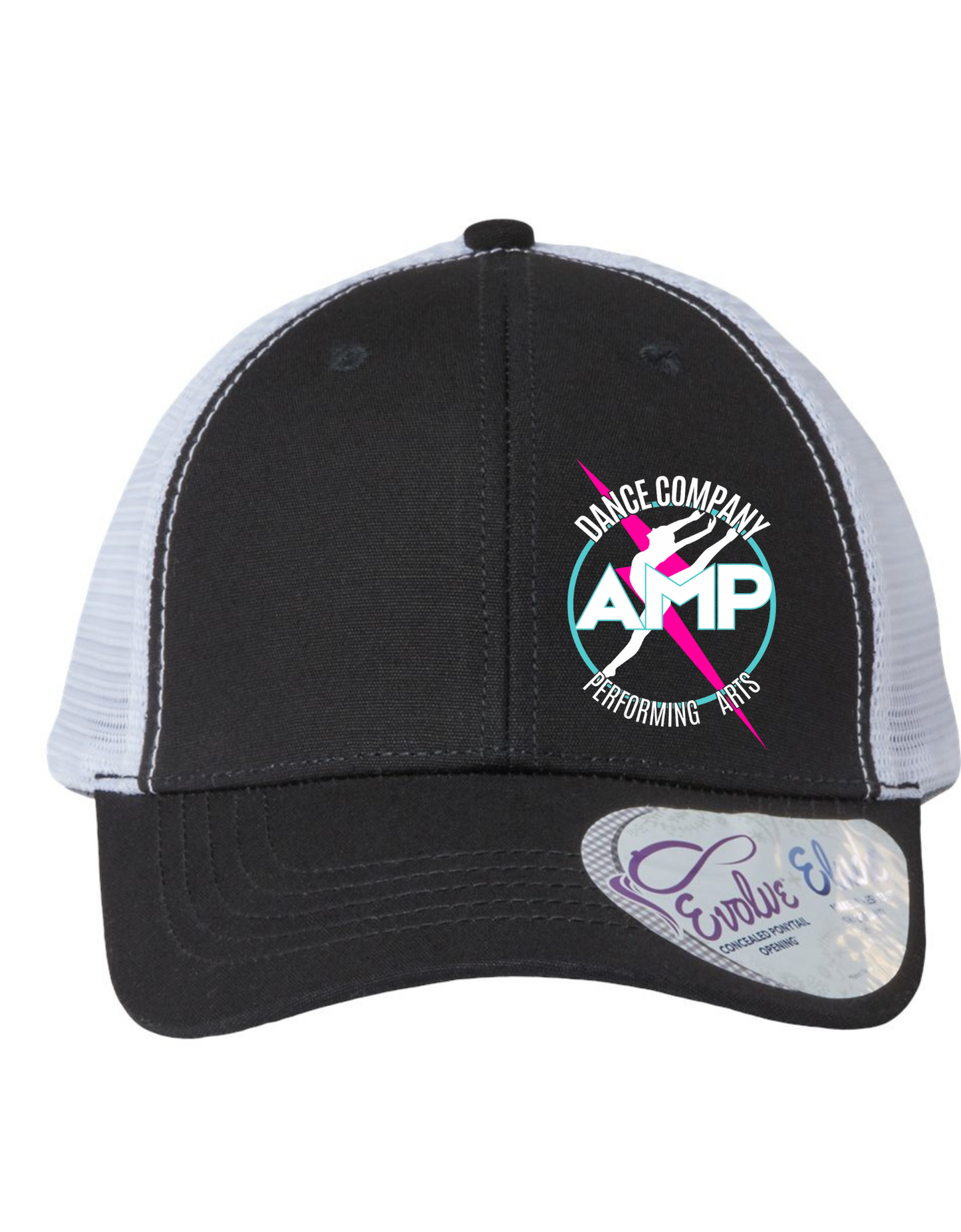 AMP Dance Co Performing Arts Co. Ponytail Hat Adjustable Back