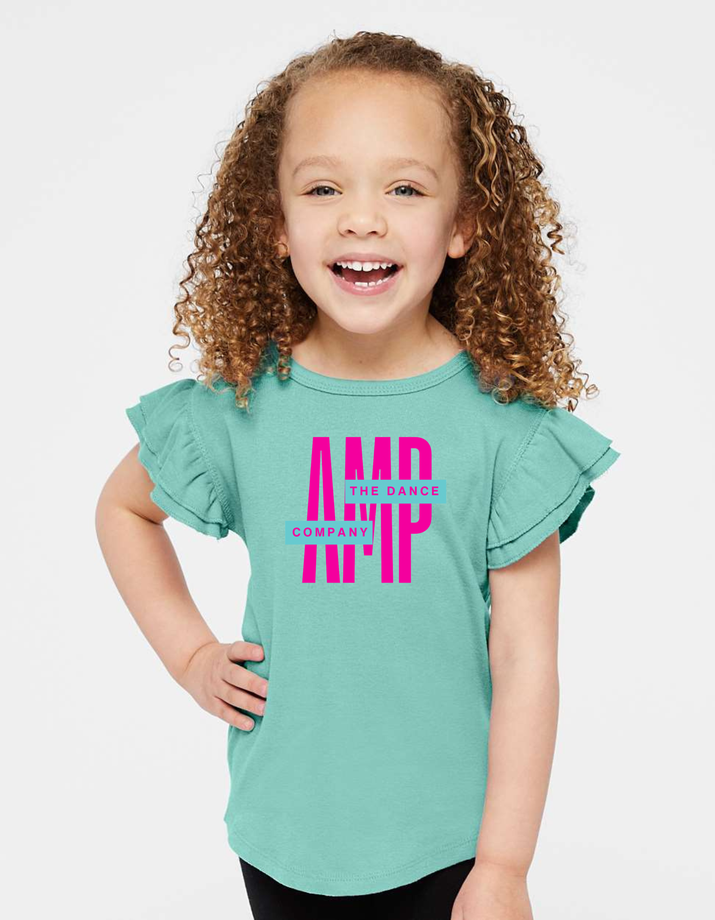 AMP The Dance Company Toddler Ruffle Graphic T-Shirt – Sizes 2T, 3T, 4T, 5/6