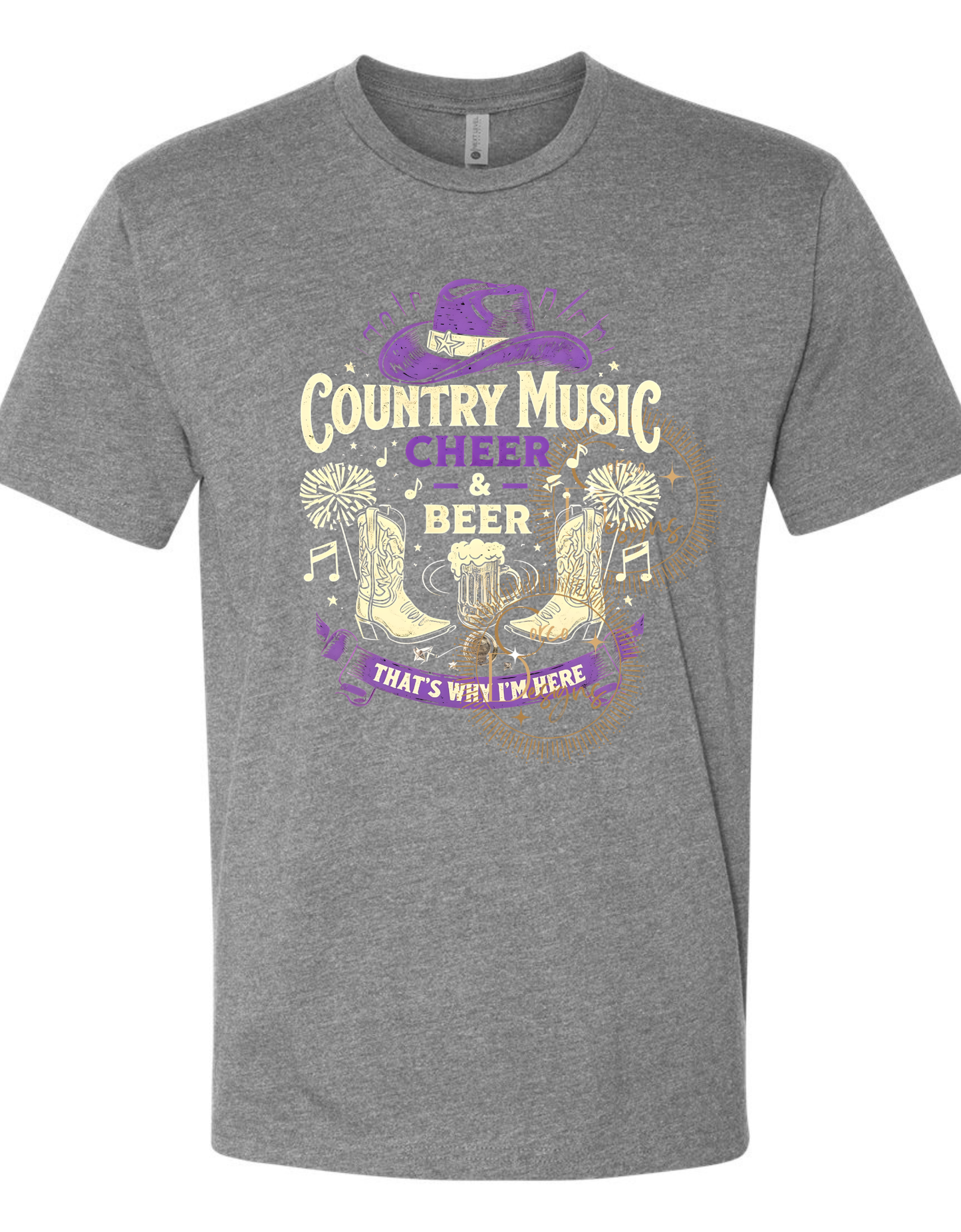 Country Music and Cheer & Beer That's Why I'm Here Bella Canvas T-Shirt  Adult Sizes XS-4XL