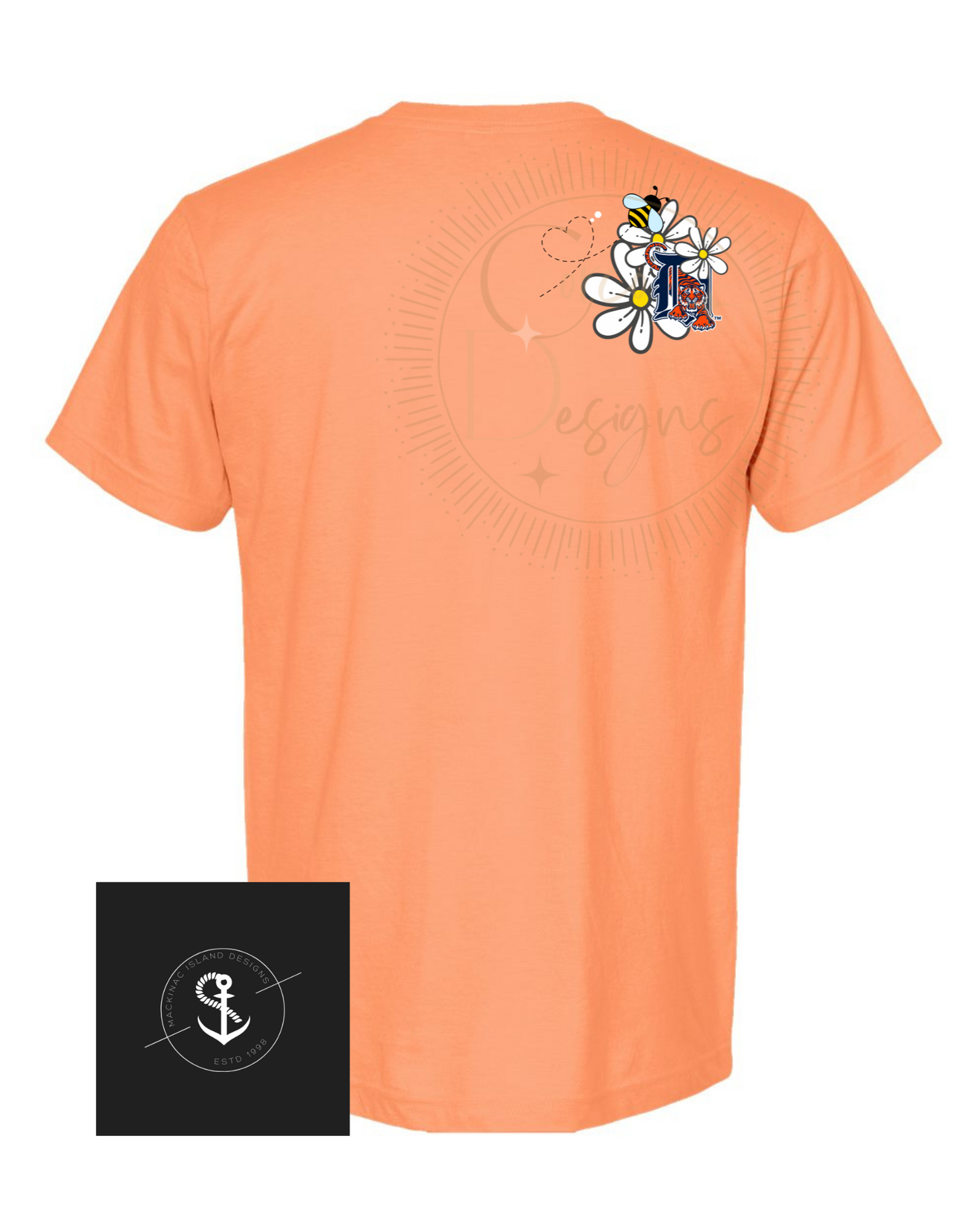 Daisy Detroit Baseball, Tigers Baseball, Daisy Floral Tee, T-Shirt Youth Sizes XS-XL