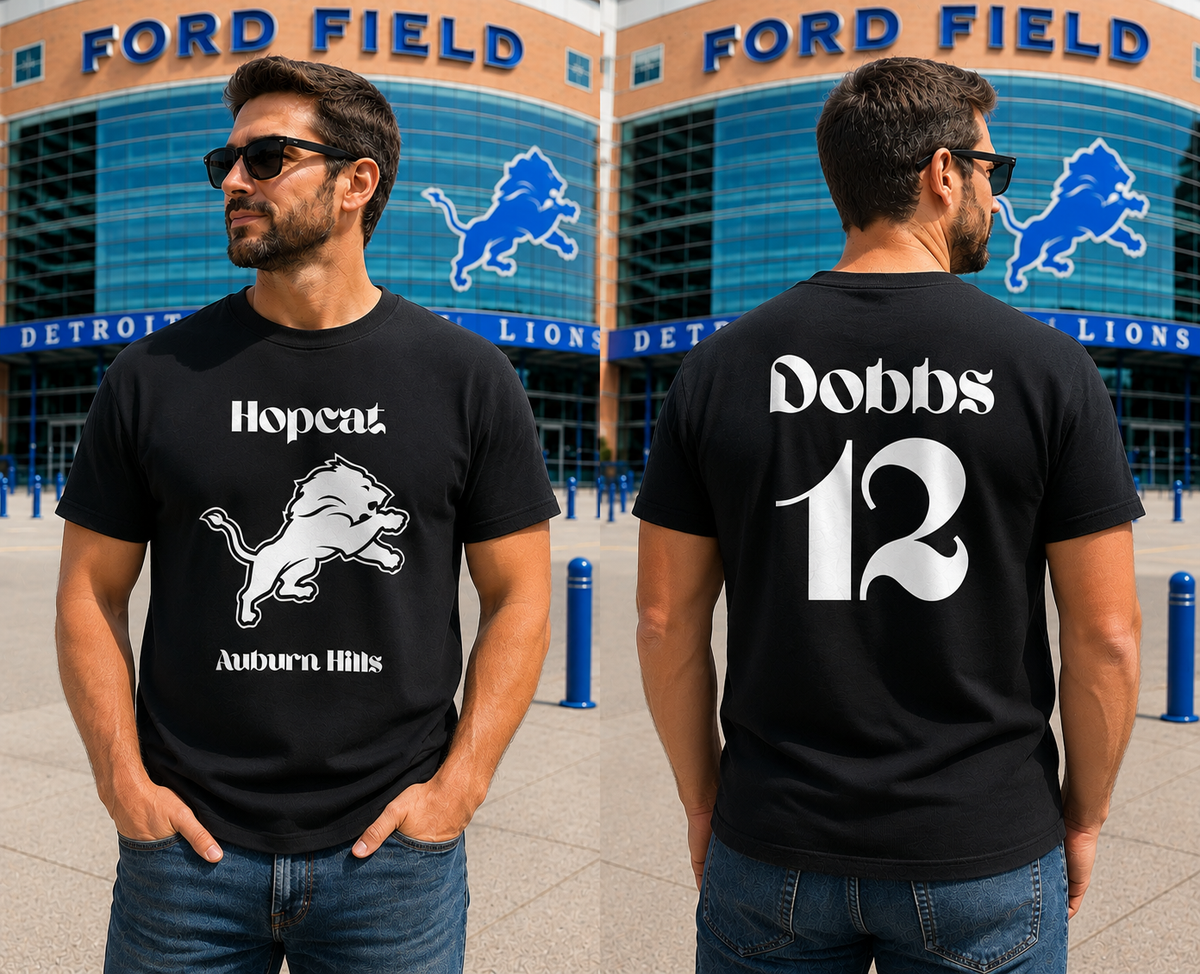 Custom HopCat Detroit Game Day T-Shirt Unisex Sizes XS-4XL