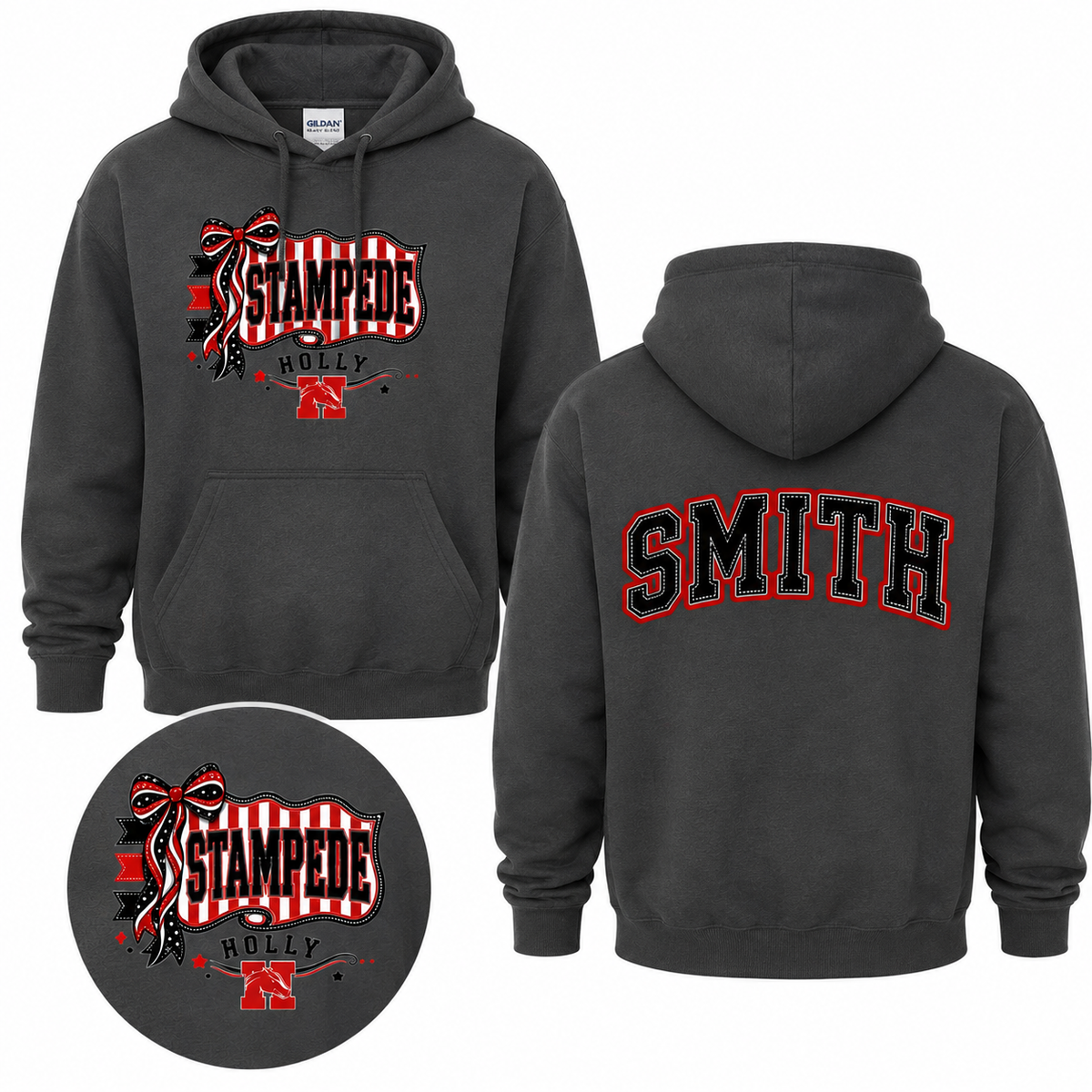 Holly Stampede Penant Personalized Spirit Wear | Gildan Softstyle T-Shirt, Crewneck Sweatshirt or Hoodie  Hook (Copy)