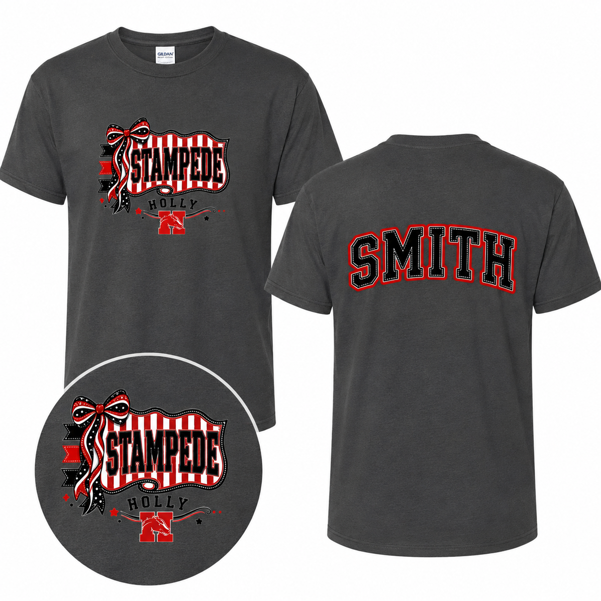 Holly Stampede Penant Personalized Spirit Wear | Gildan Softstyle T-Shirt, Crewneck Sweatshirt or Hoodie  Hook (Copy)