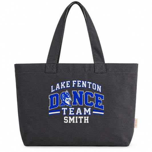 COMFORT COLORS EVERYDAY TOTE EMBROIDERED PERSONALIZED LAKE FENTON DANCE TEAM