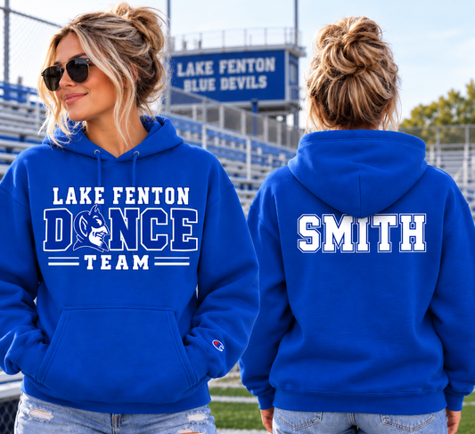 Lake Fenton Dance Team Royal Blue Personalized Champion Hoodie Sweatshirts