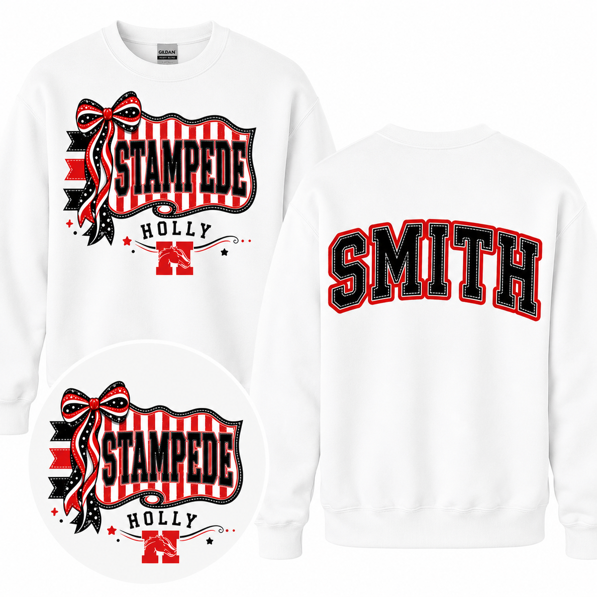 Holly Stampede Penant Personalized Spirit Wear | Gildan Softstyle T-Shirt, Crewneck Sweatshirt or Hoodie  Hook (Copy)