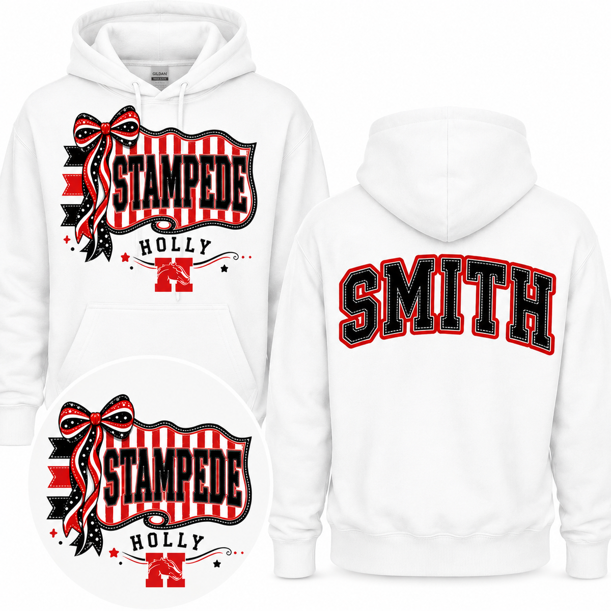 Holly Stampede Penant Personalized Spirit Wear | Gildan Softstyle T-Shirt, Crewneck Sweatshirt or Hoodie  Hook (Copy)